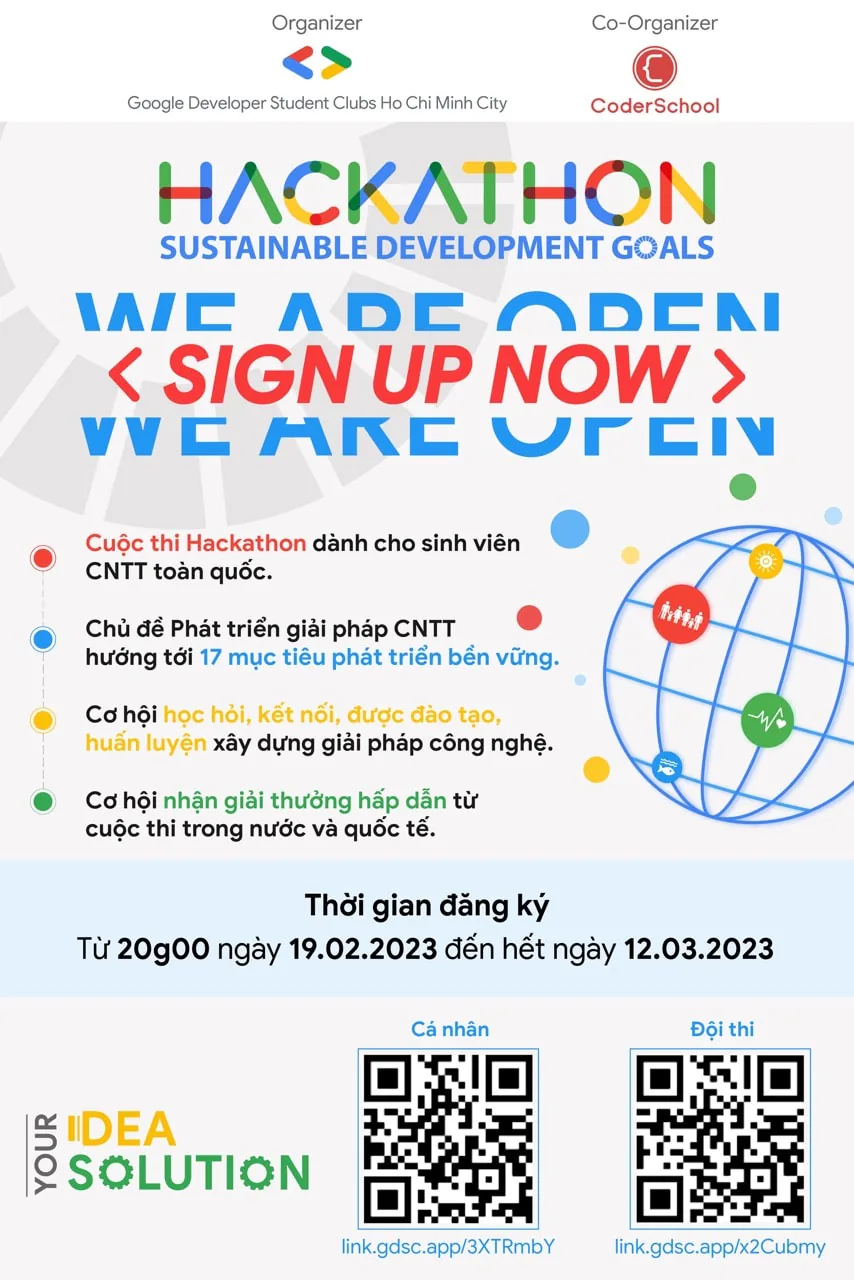 GDSC Hackathon Việt Nam 2023 - Cơ hội mang giải pháp CNTT của bạn đến với đấu trường quốc tế.