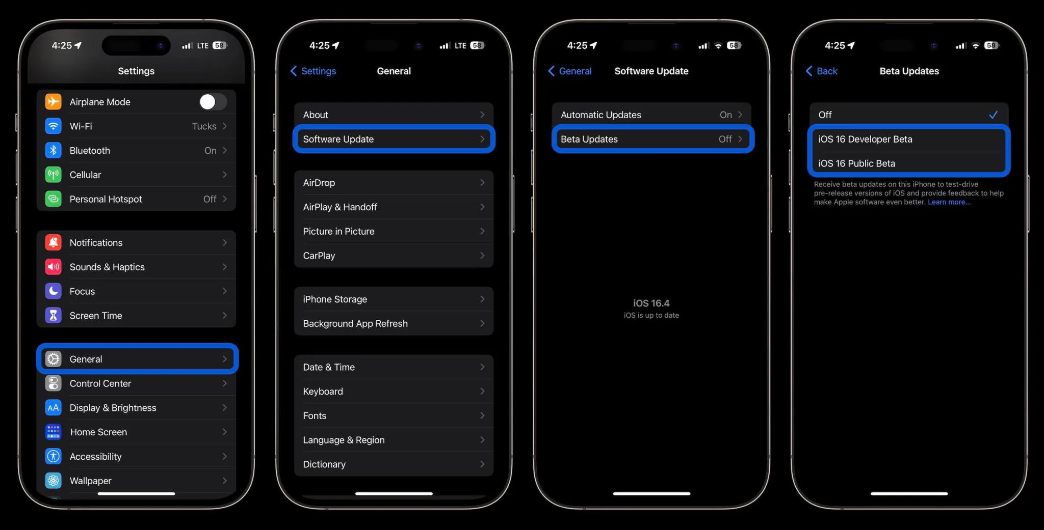 Hướng dẫn bật iOS beta từ cài đặt trên iOS 16.4 trở về sau
