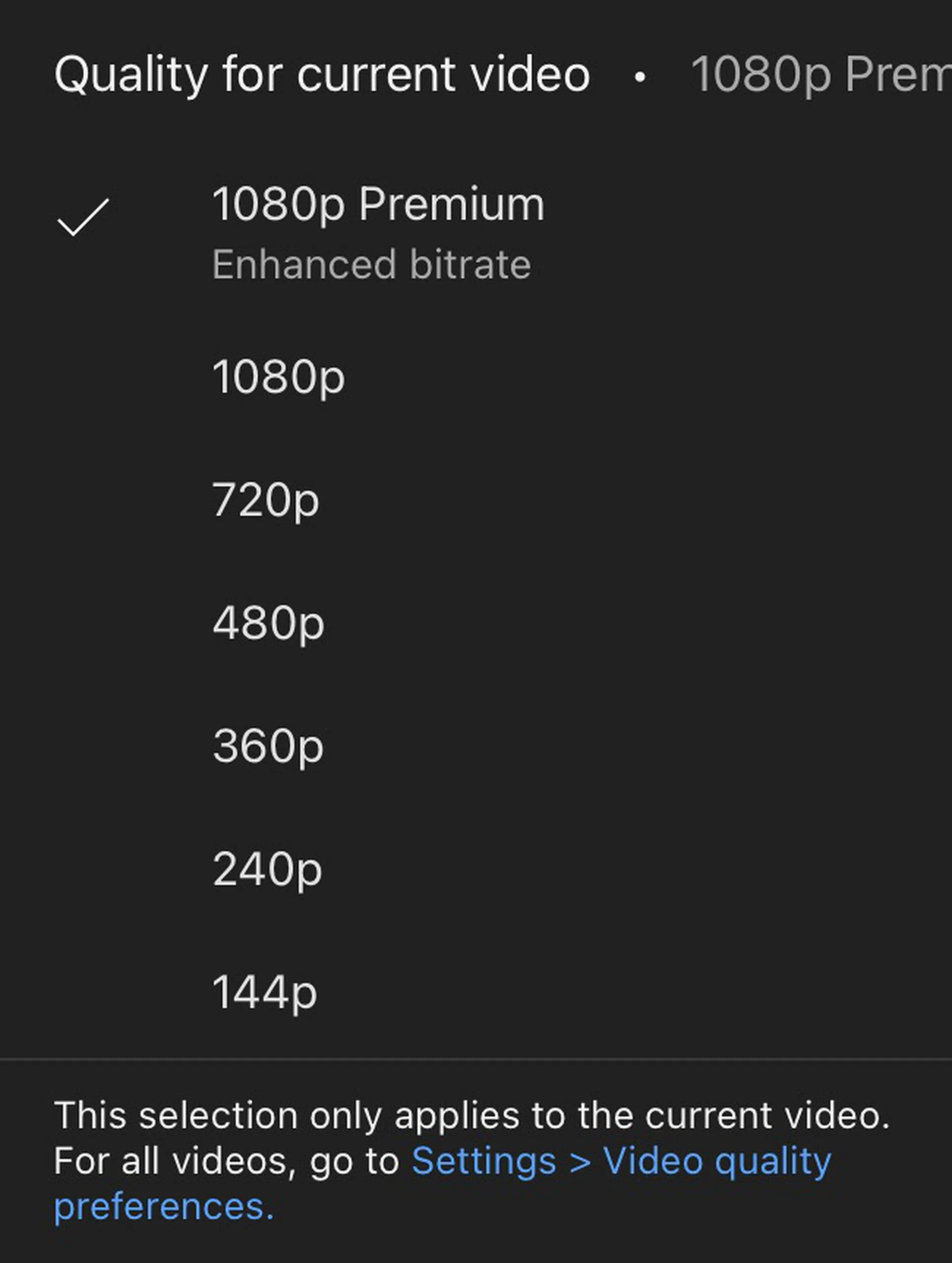 YouTube thử nghiệm tùy chọn 1080p chất lượng cao hơn cho người dùng Premium