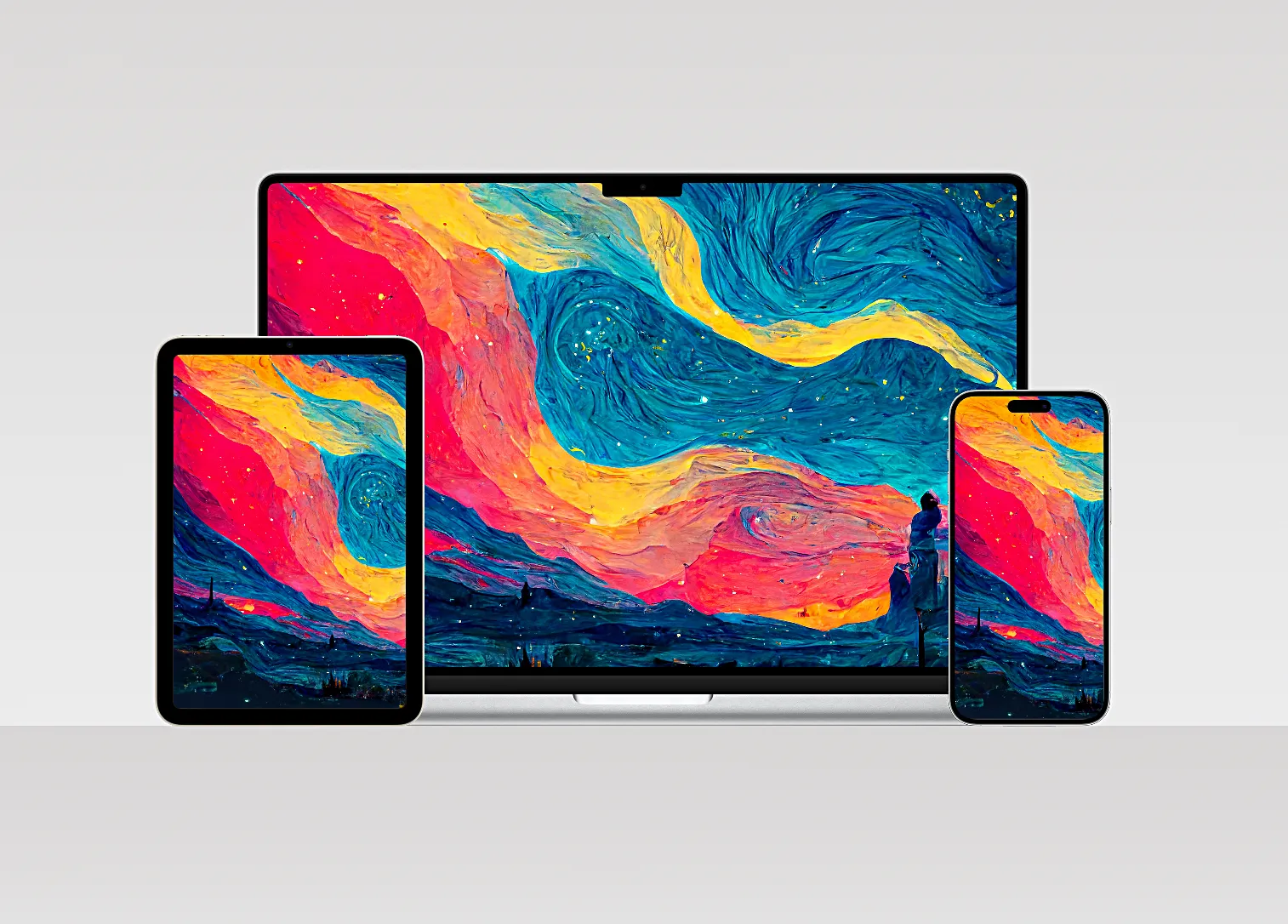 Hình nền cho iPhone, iPad và Mac chủ đề tranh Starry Night của Van Gogh