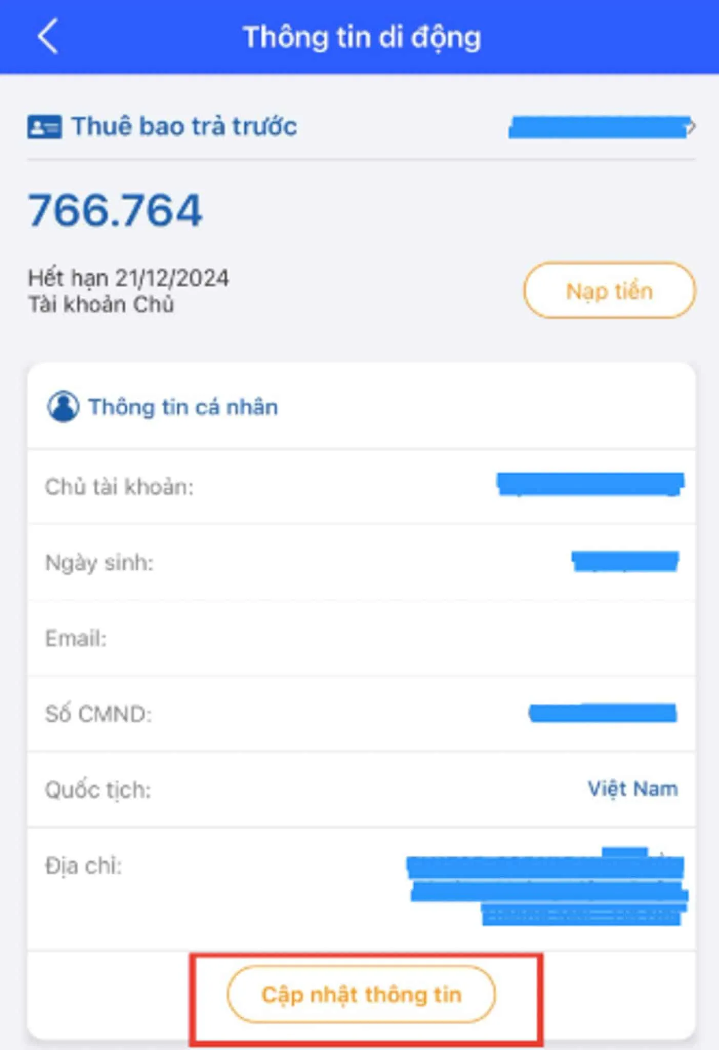 VinaPhone hướng dẫn chuẩn hóa thông tin thuê bao với CSDL Quốc Gia về Dân cư