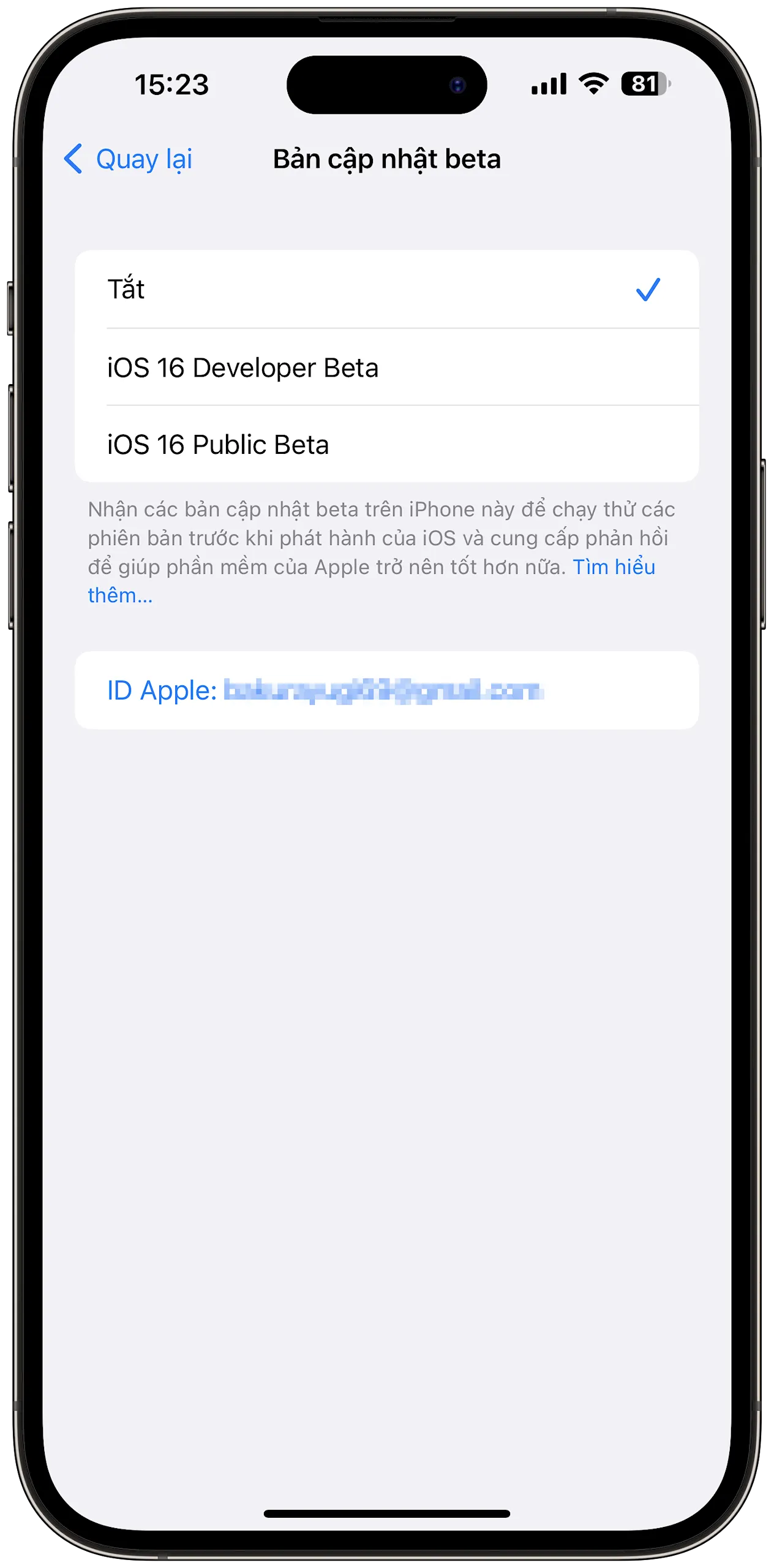 Hướng dẫn cách kích hoạt cập nhật iOS beta từ cài đặt trên iOS 16.4 về sau