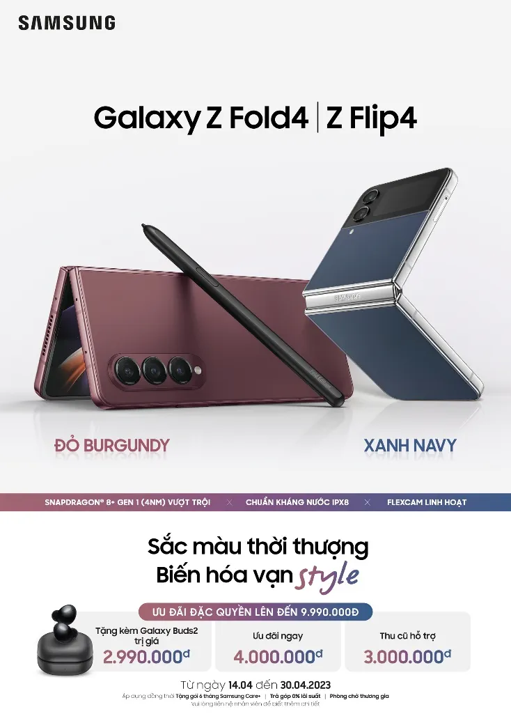Linh hoạt biến hóa cùng bộ đôi sắc màu mới từ Galaxy Z Fold4 và Galaxy Z Flip4