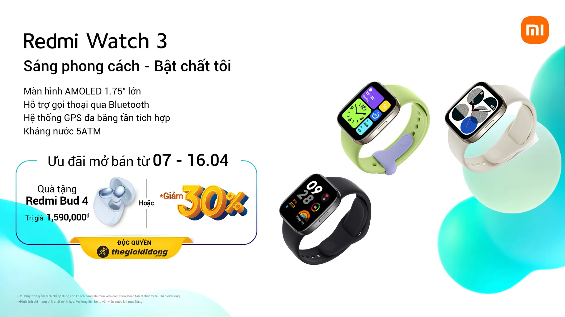 Xiaomi ra mắt đồng hồ thông minh Redmi Watch 3 với giá 2,790,000 VND