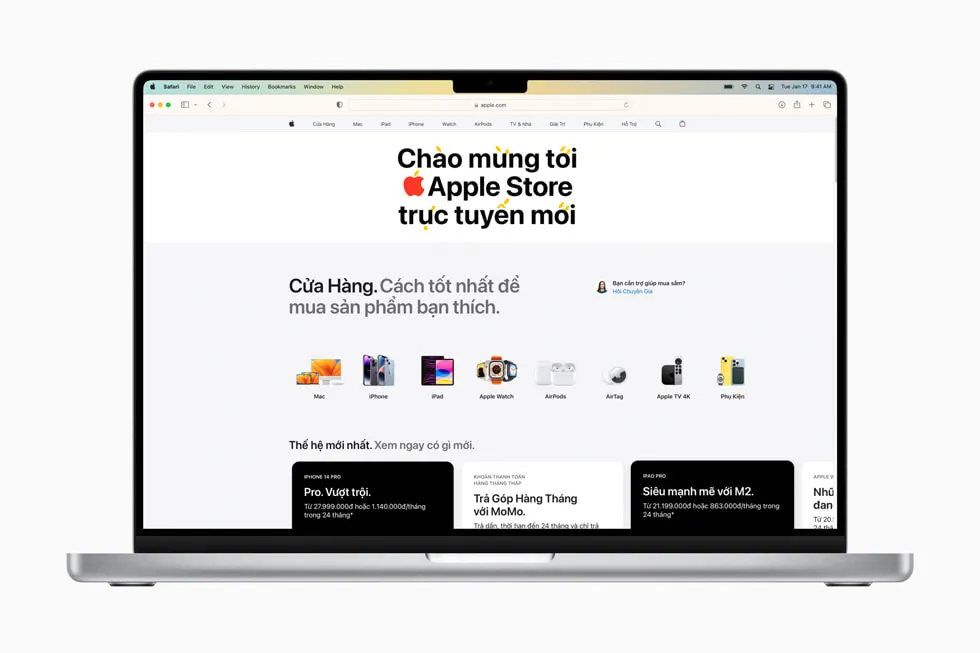 Apple Store trực tuyến cho thị trường Việt Nam chính thức ra mắt