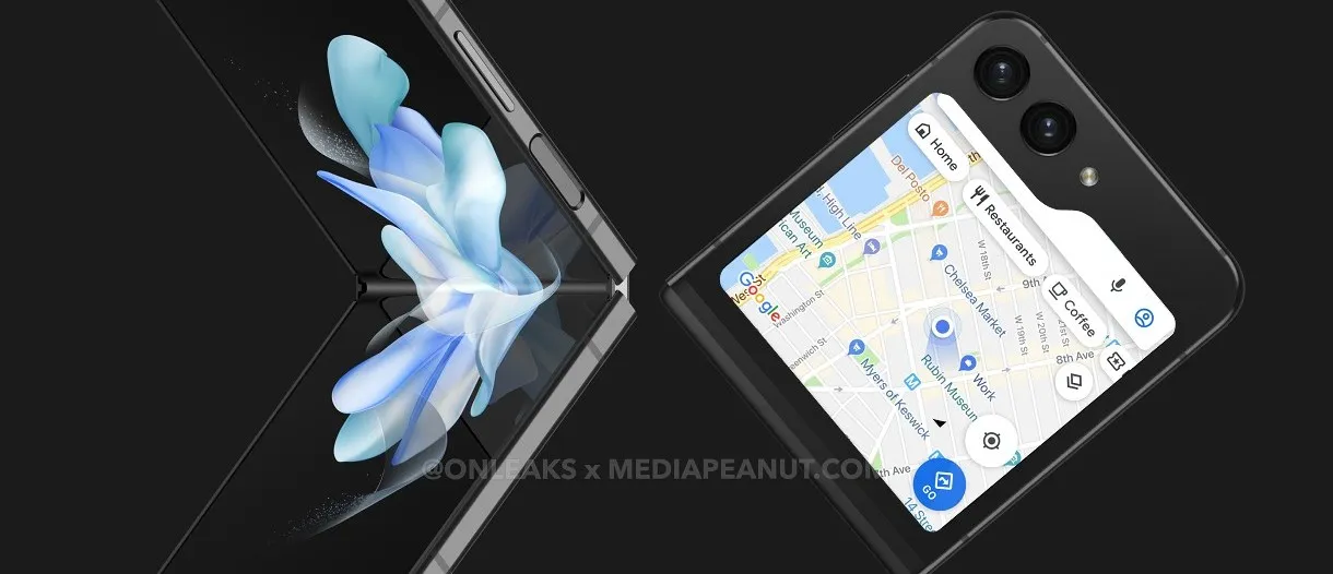 Màn hình bên ngoài của Galaxy Z Flip5 sẽ hiển thị được cả Google Maps