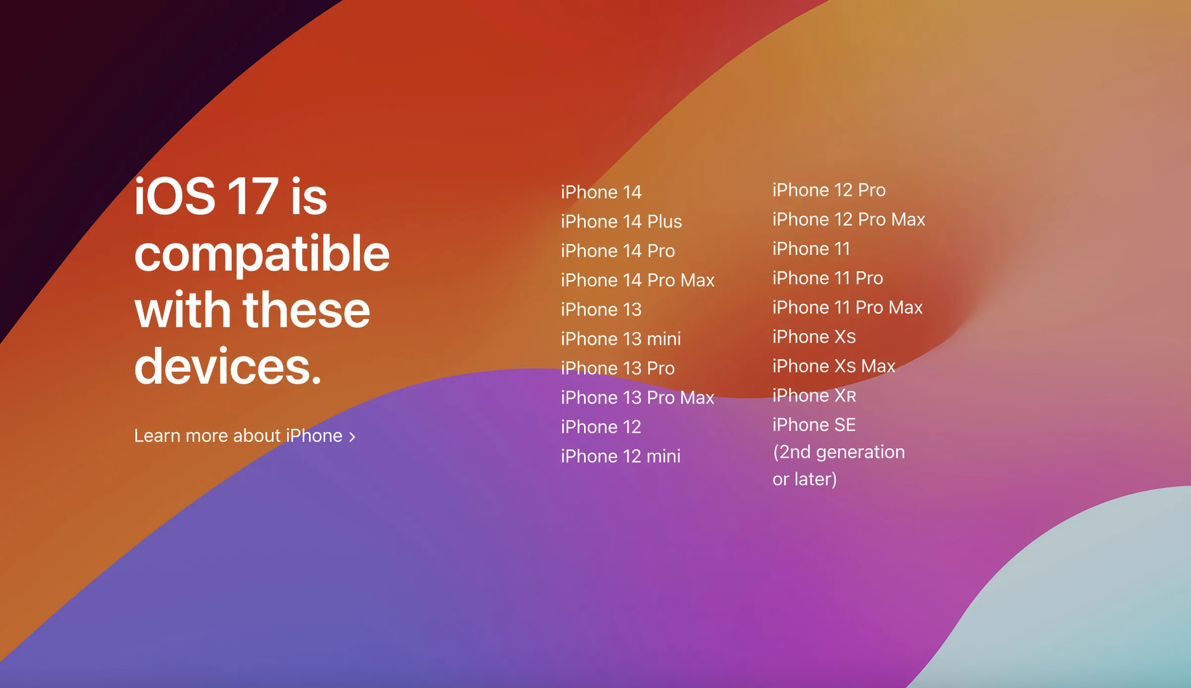 Danh sách các thiết bị hỗ trợ cập nhật iOS 17
