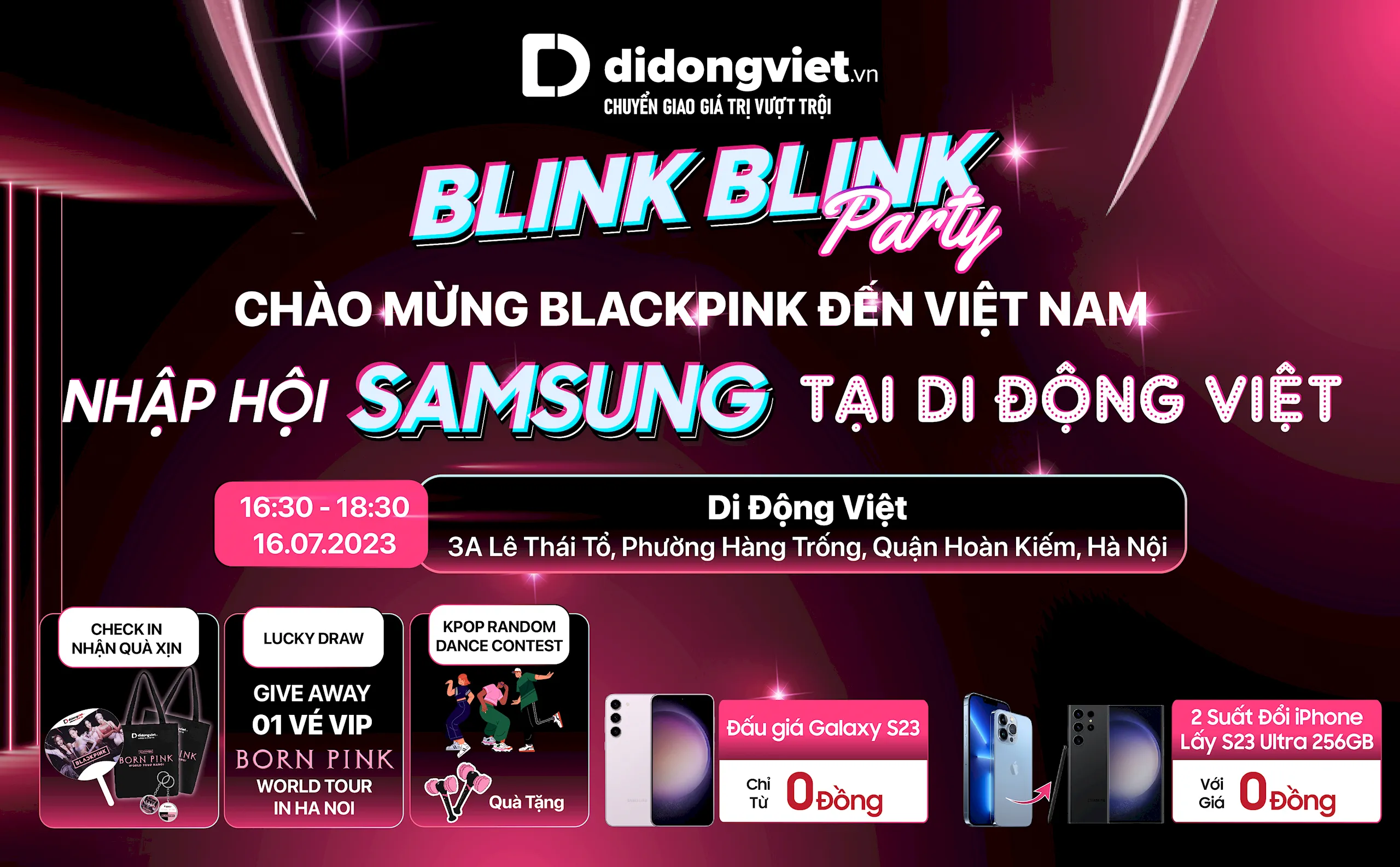 Đấu giá Galaxy S23 từ 0 đồng, cùng cơ hội nhận vé VIP concert Born Pink