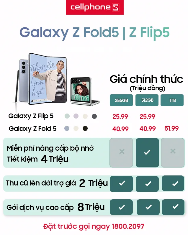 Hơn 600 khách hàng đăng ký sớm Galaxy Z Fold5 Flip5 tại CellphoneS