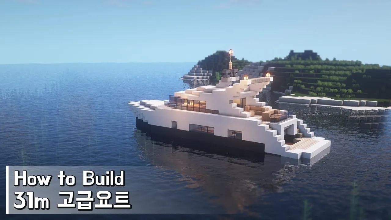 Xây du thuyền trong game Minecraft