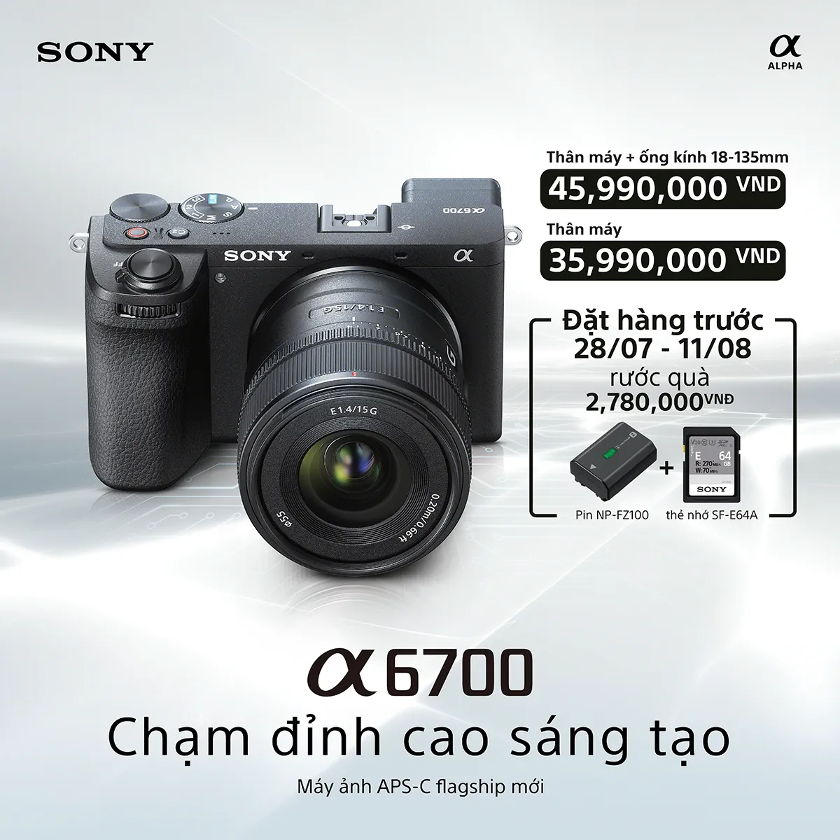 Sony ra mắt máy ảnh APS-C thế hệ mới a6700 tại Việt Nam, giá 35,990,000 VND