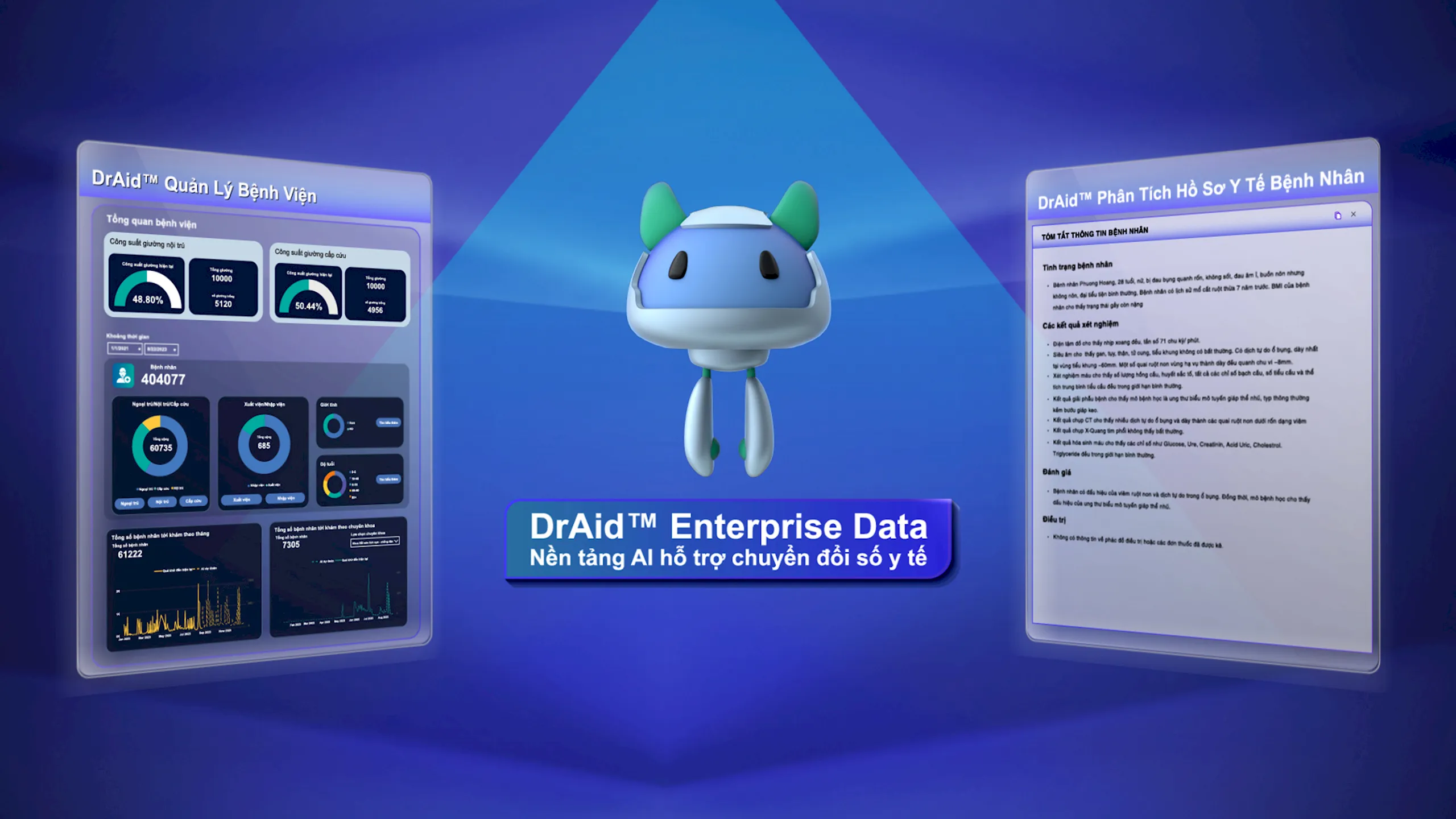 DrAid™ Enterprise Data: Nền tảng AI tạo sinh (Generative AI/ChatGPT) hỗ trợ thúc đẩy chiến lược chuyển đổi số y tế