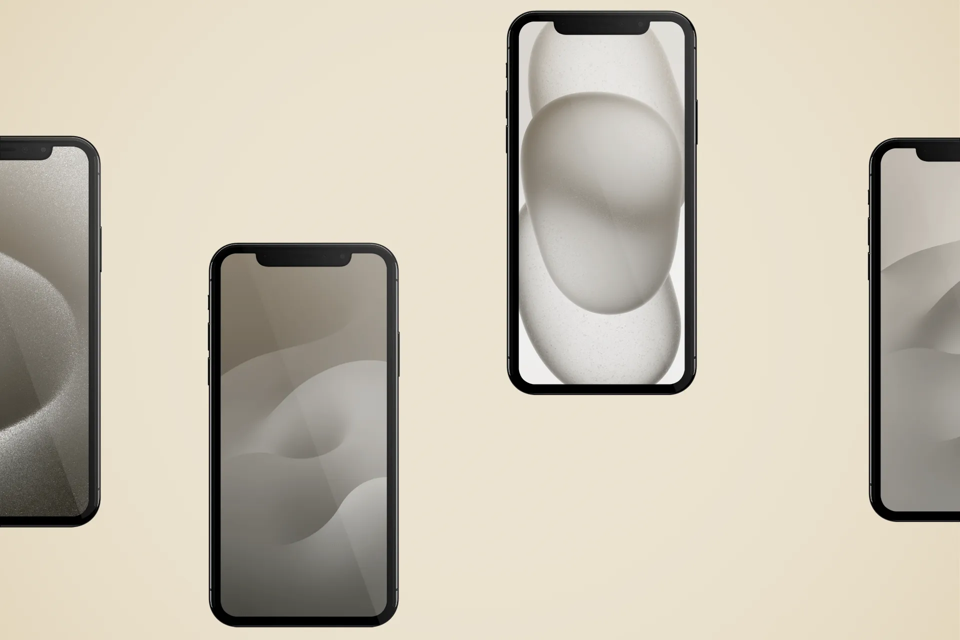 Hình nền iPhone 15 Pro Max chất lượng cao chủ đề màu Natural Titanium