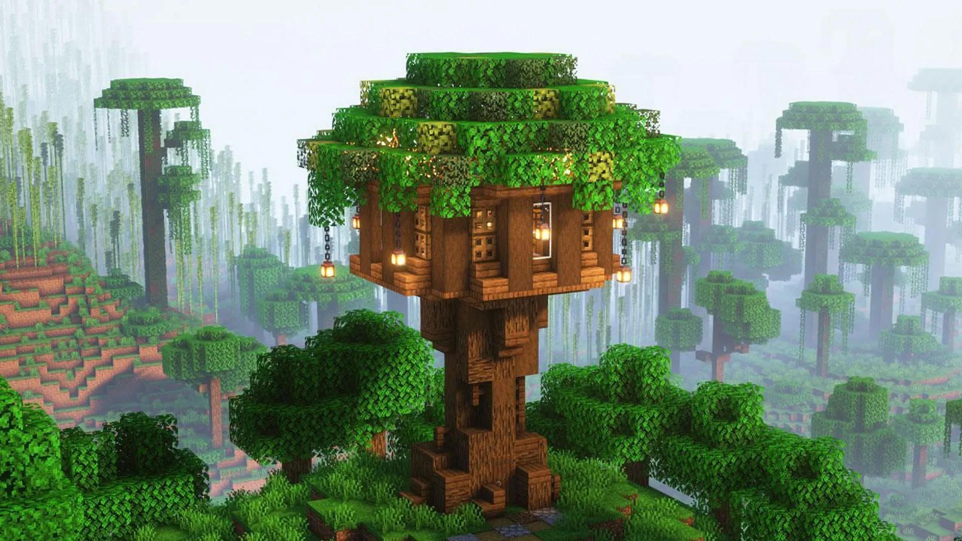 xây nhà trên cây Minecraft, xây nhà Minecraft