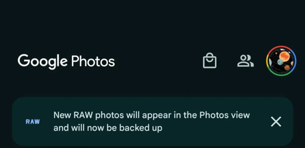 Google Photos trên Android tự động sao lưu ảnh RAW