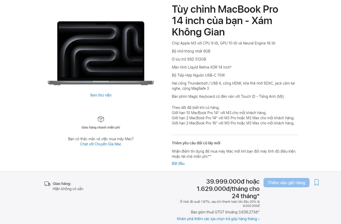 Kỉ nguyên Touch Bar kết thúc, MacBook Pro 14-inch có tuỳ chọn từ chip M3 nhưng giá cao hơn