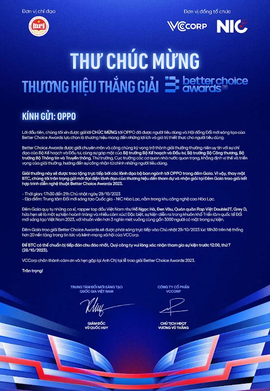 OPPO Find N3 giành giải "Sản phẩm vừa ra mắt ghi dấu ấn Sáng tạo" tại Better Choice Awards 2023