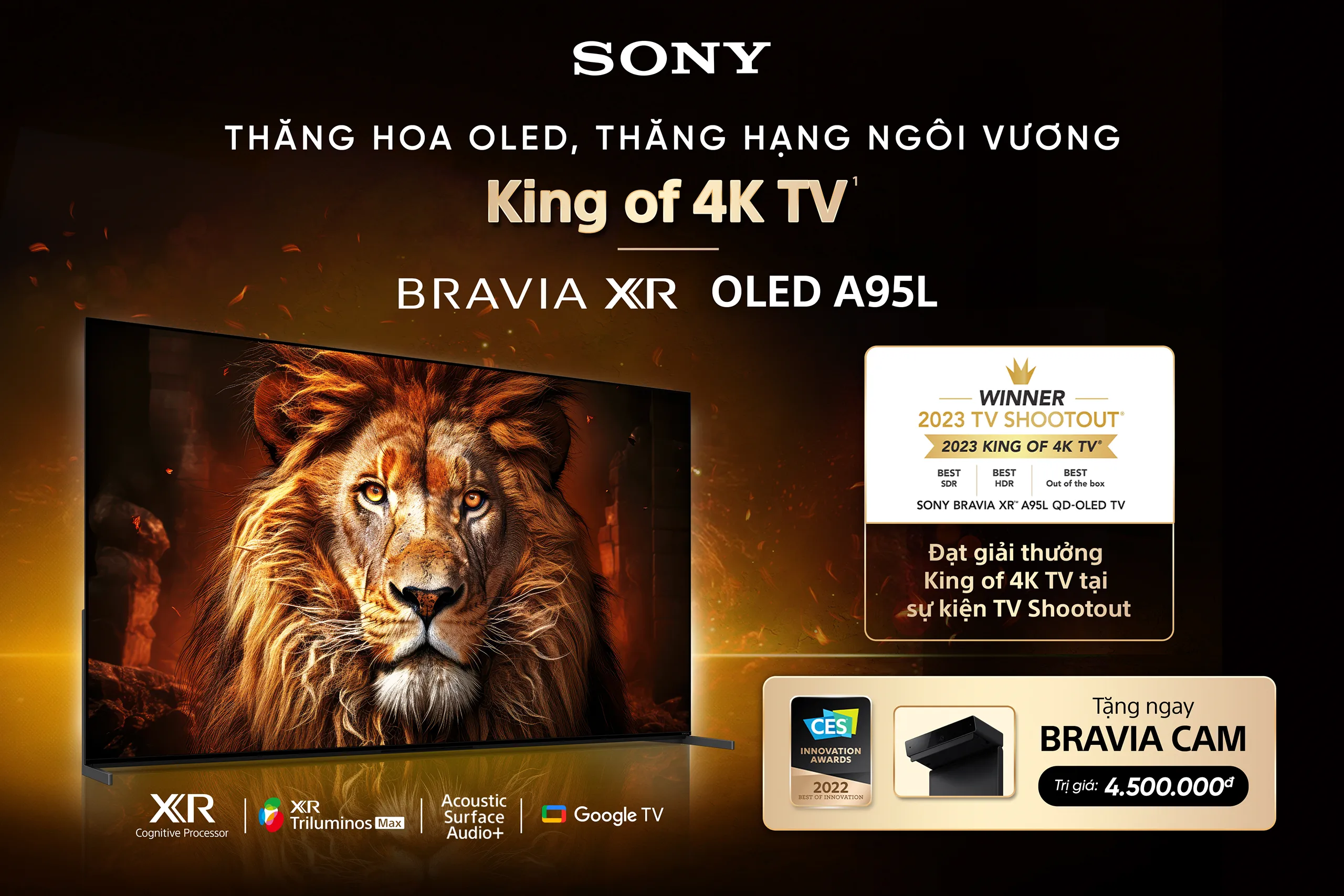 Sony Bravia XR OLED A95L: TV 4K tốt nhất thế giới 2023 chính thức ra mắt tại Việt Nam