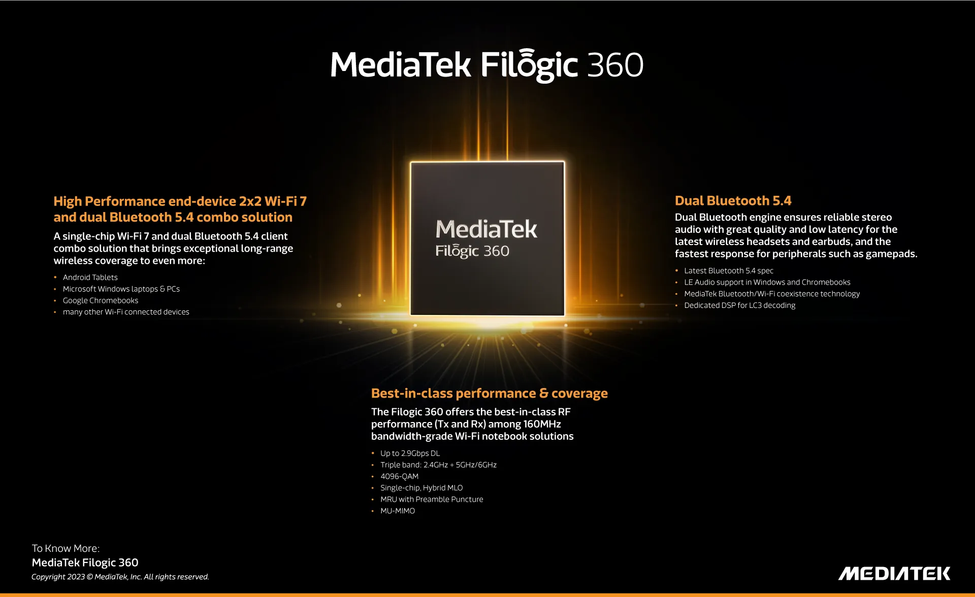 MediaTek ra mắt giải pháp Wi-Fi 7 toàn diện nhất cho doanh nghiệp và tiêu dùng: Filogic 860 và Filogic 360