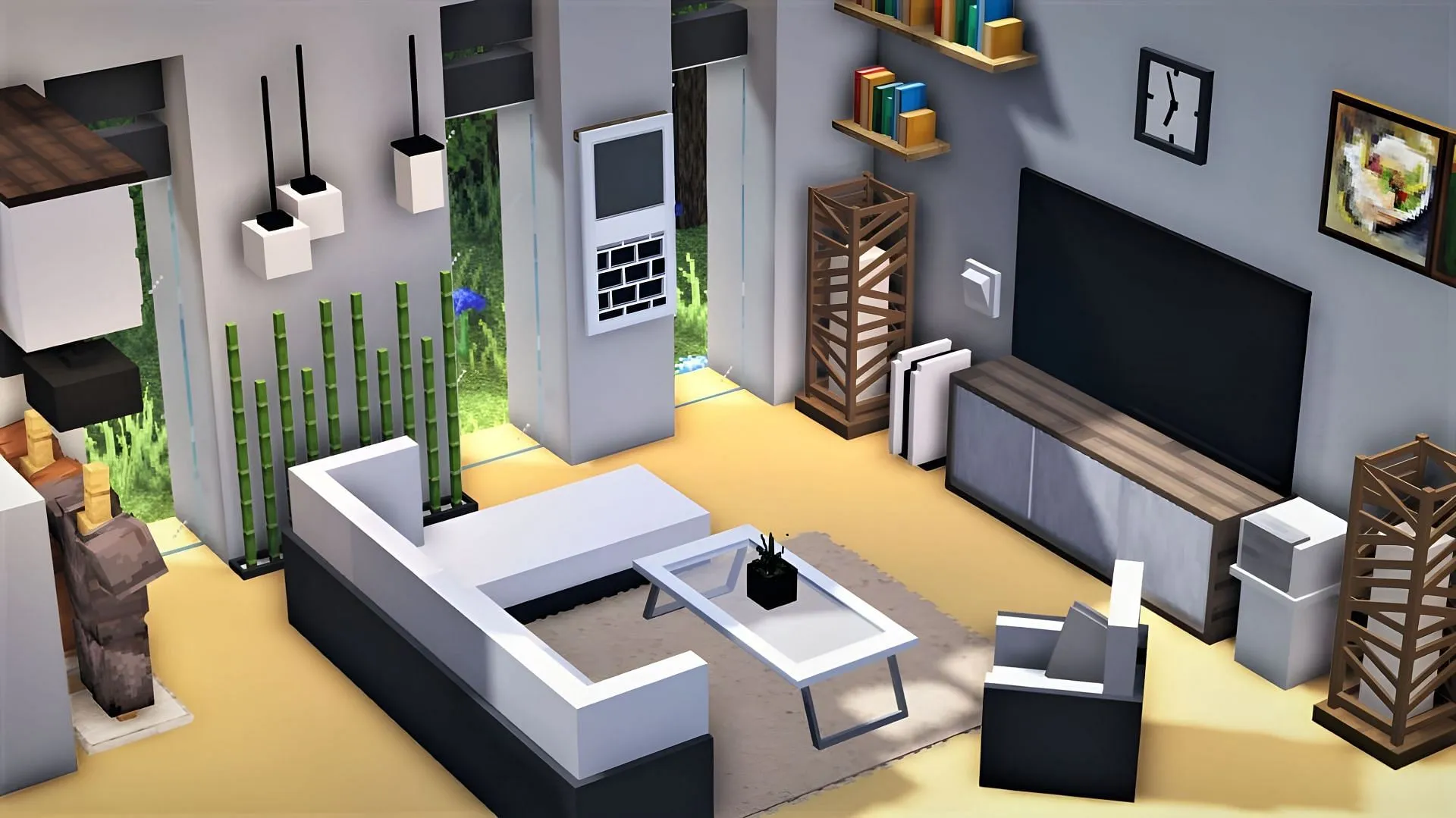 7 mẫu thiết kế phòng khách Minecraft đẹp nhất dành cho bạn