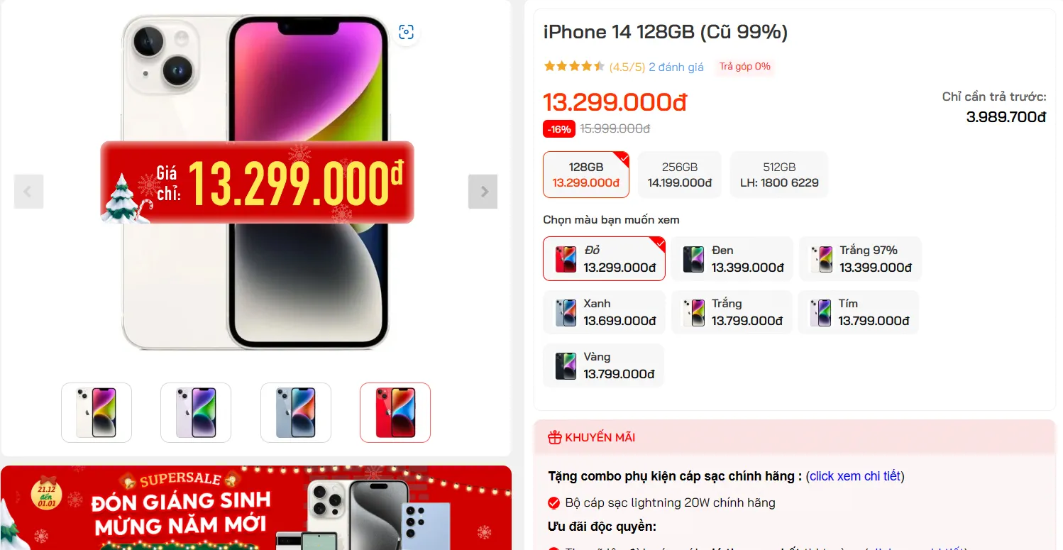 Giá iPhone 14, iPhone 14 Pro Max giảm “không phanh”: Chỉ với 13 triệu đã sở hữu ngay siêu phẩm đỉnh cao!