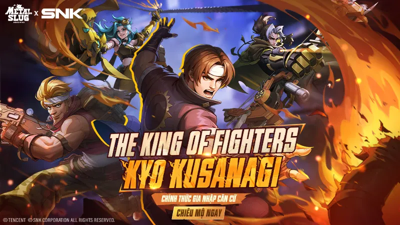 Kyo Kusanagi - biểu tượng của series King of Fighters đã chính thức gia nhập Quân đoàn Metal Slug: Awakening