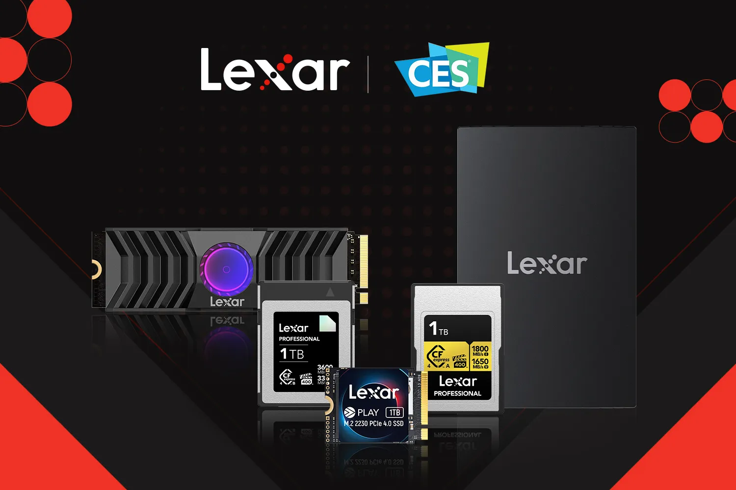 Lexar sẽ trưng bày loạt sản phẩm lưu trữ dành cho gaming và hình ảnh chuyên nghiệp mới nhất tại CES 2024