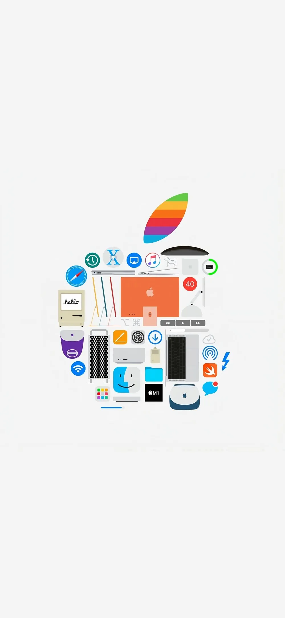Hình nền iPhone đẹp và chất lượng cao chủ đề kỷ niệm 40 năm của Macintosh