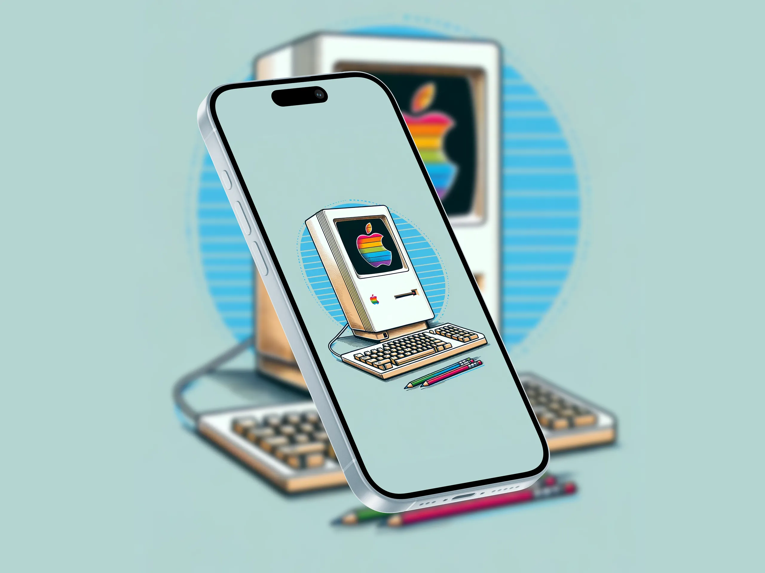 Hình nền iPhone đẹp và chất lượng cao chủ đề kỷ niệm 40 năm của Macintosh