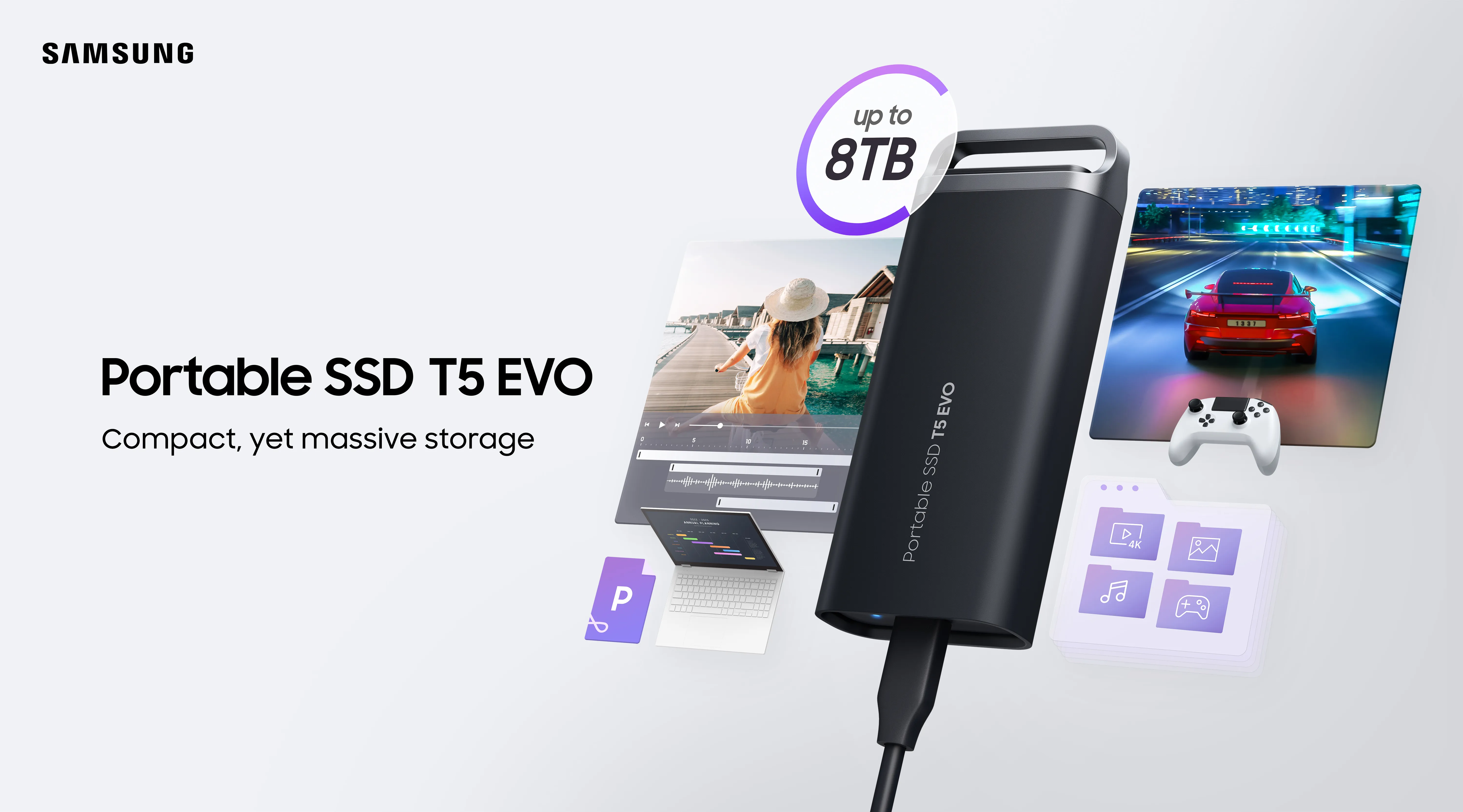 Samsung T5 EVO ra mắt: Ổ cứng di động dung lượng lớn nhất lên đến 8TB