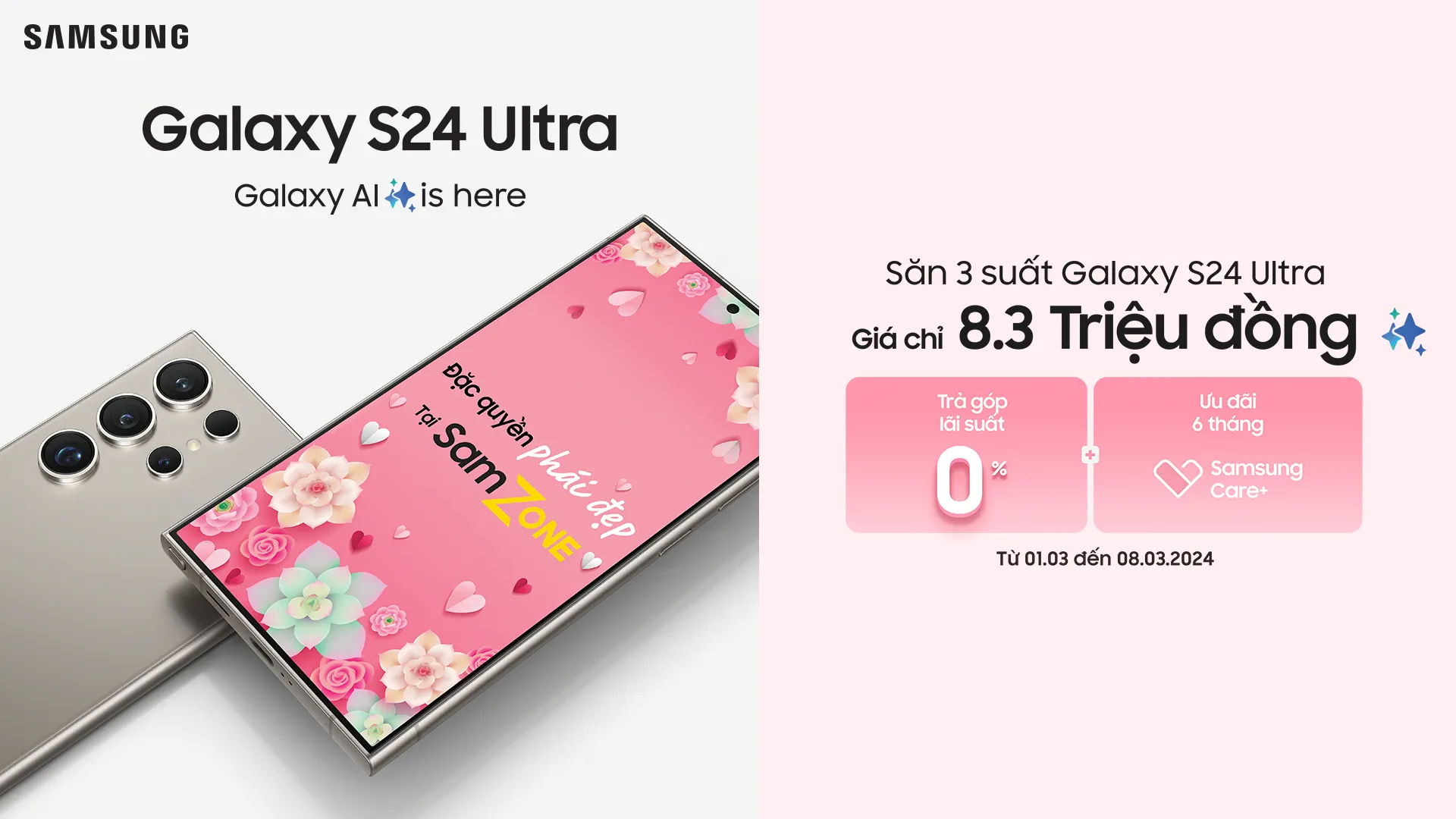 Galaxy S24 Ultra - Món quà 8/3 hoàn hảo cho người phụ nữ bạn yêu thương