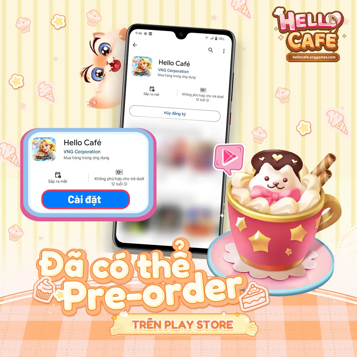 Hello Café - Tựa game tạo trend khắp Đông Nam Á chính thức mở đăng ký tại Việt Nam và sẽ phát hành vào tháng 4 này