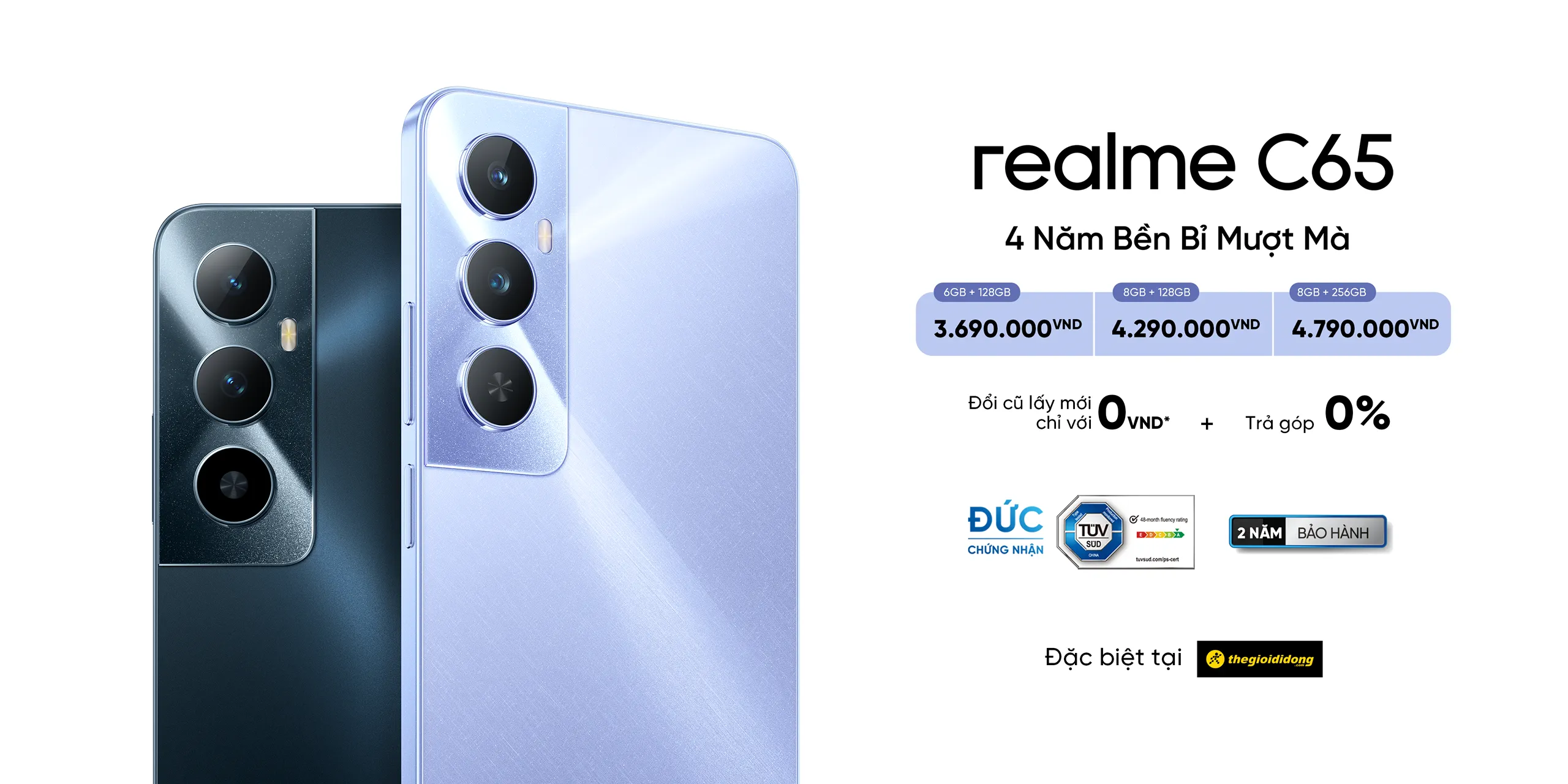 realme C65 ra mắt tại Việt Nam: Bứt phá trải nghiệm, giá từ 3.69 triệu đồng