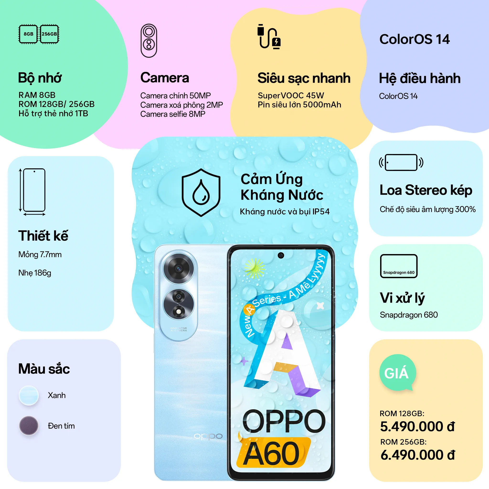 OPPO A60 chính thức trình làng: Điện thoại “A mê ly” dành cho GenZ