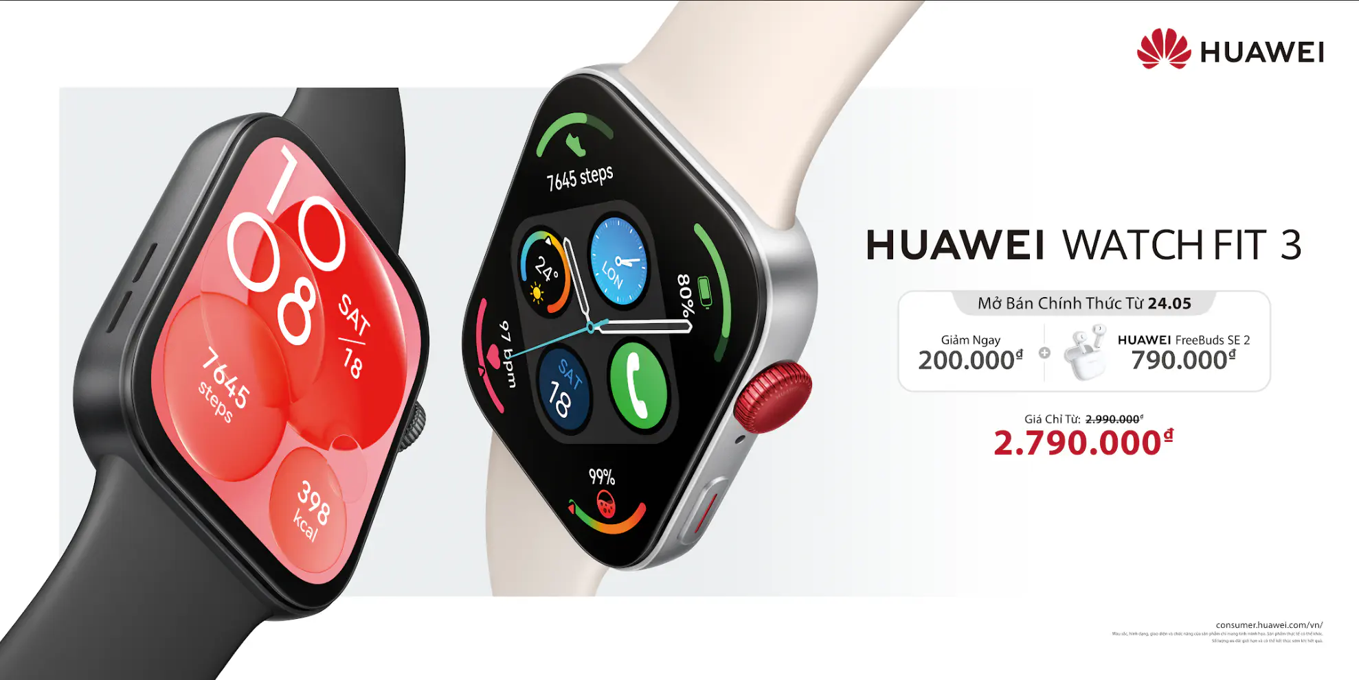 Huawei mở bán chính thức HUAWEI WATCH FIT 3