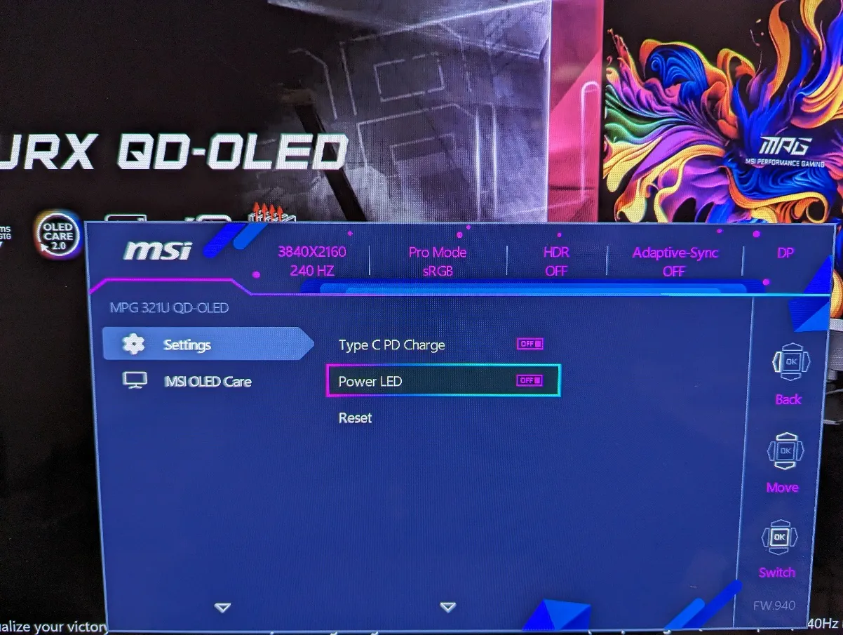 MSI nâng cấp màn hình QD-OLED với firmware mới: Cải thiện hiệu suất, thêm nhiều tính năng