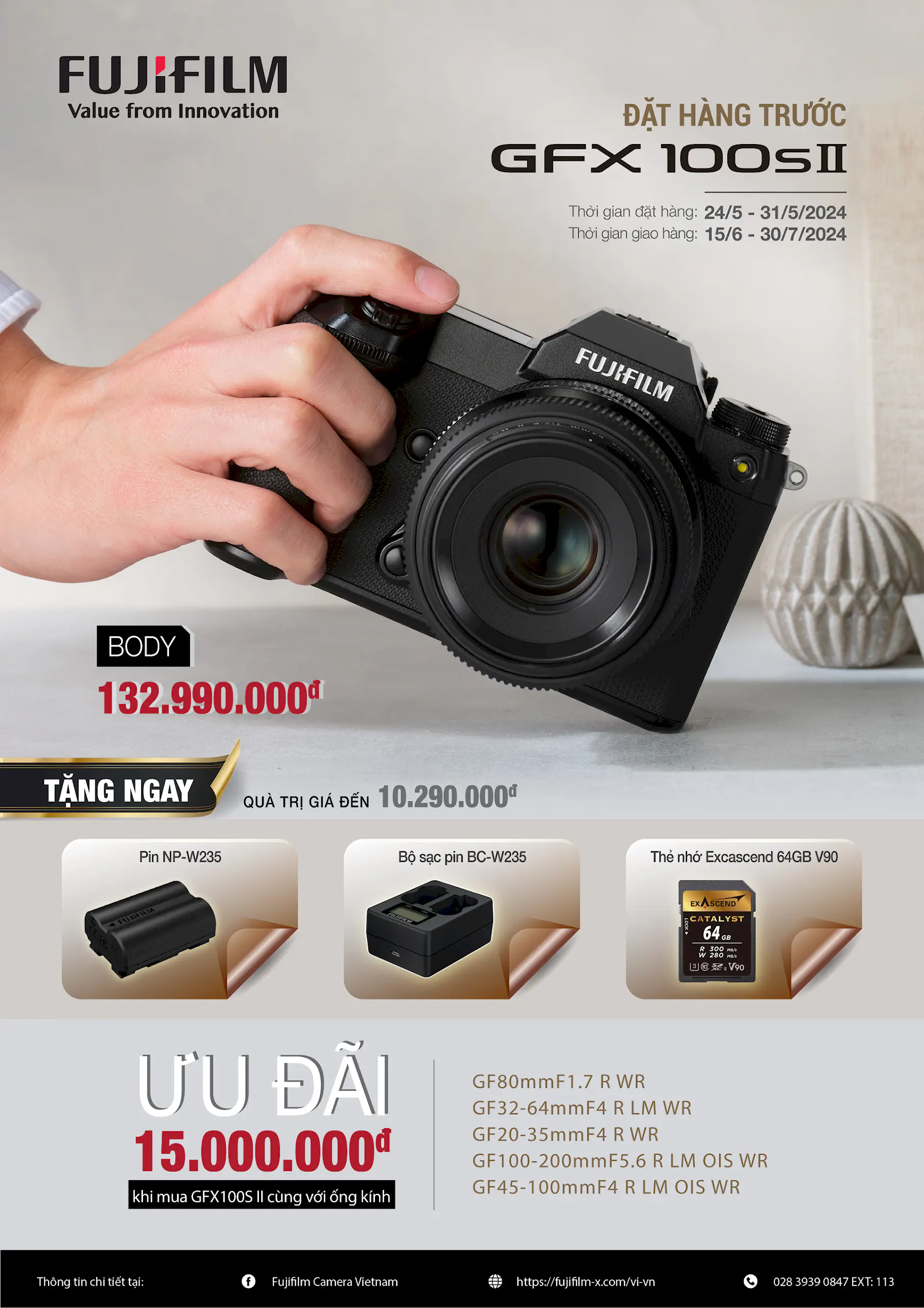 Fujifilm ra mắt máy ảnh Fujifilm GFX 100S II tại Việt Nam