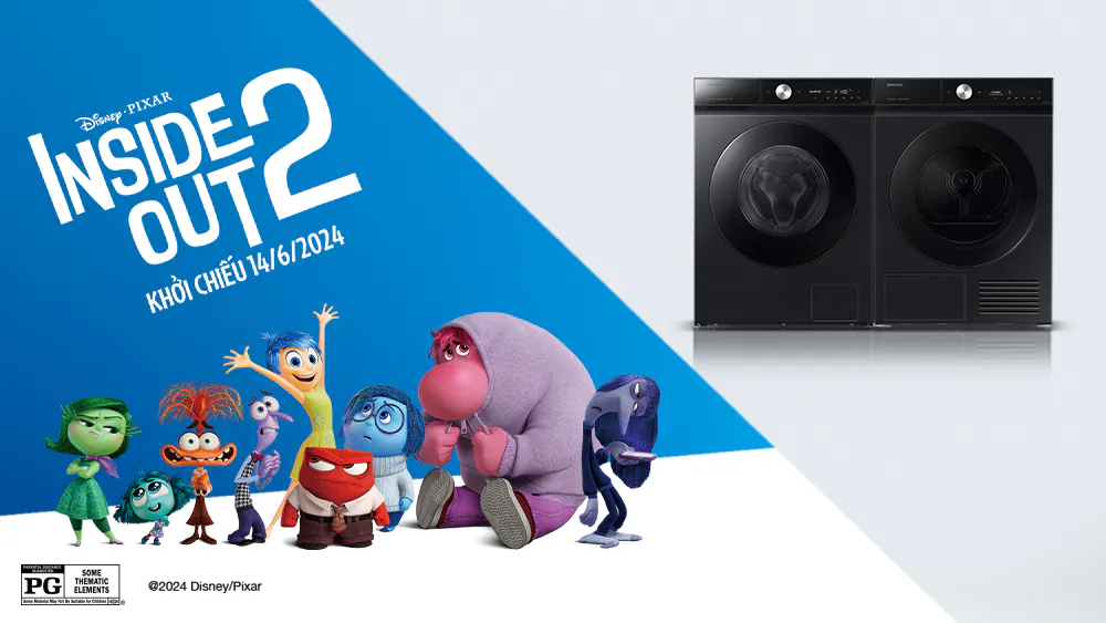 Samsung hợp tác cùng Disney và Pixar quảng bá máy giặt sấy Bespoke AI