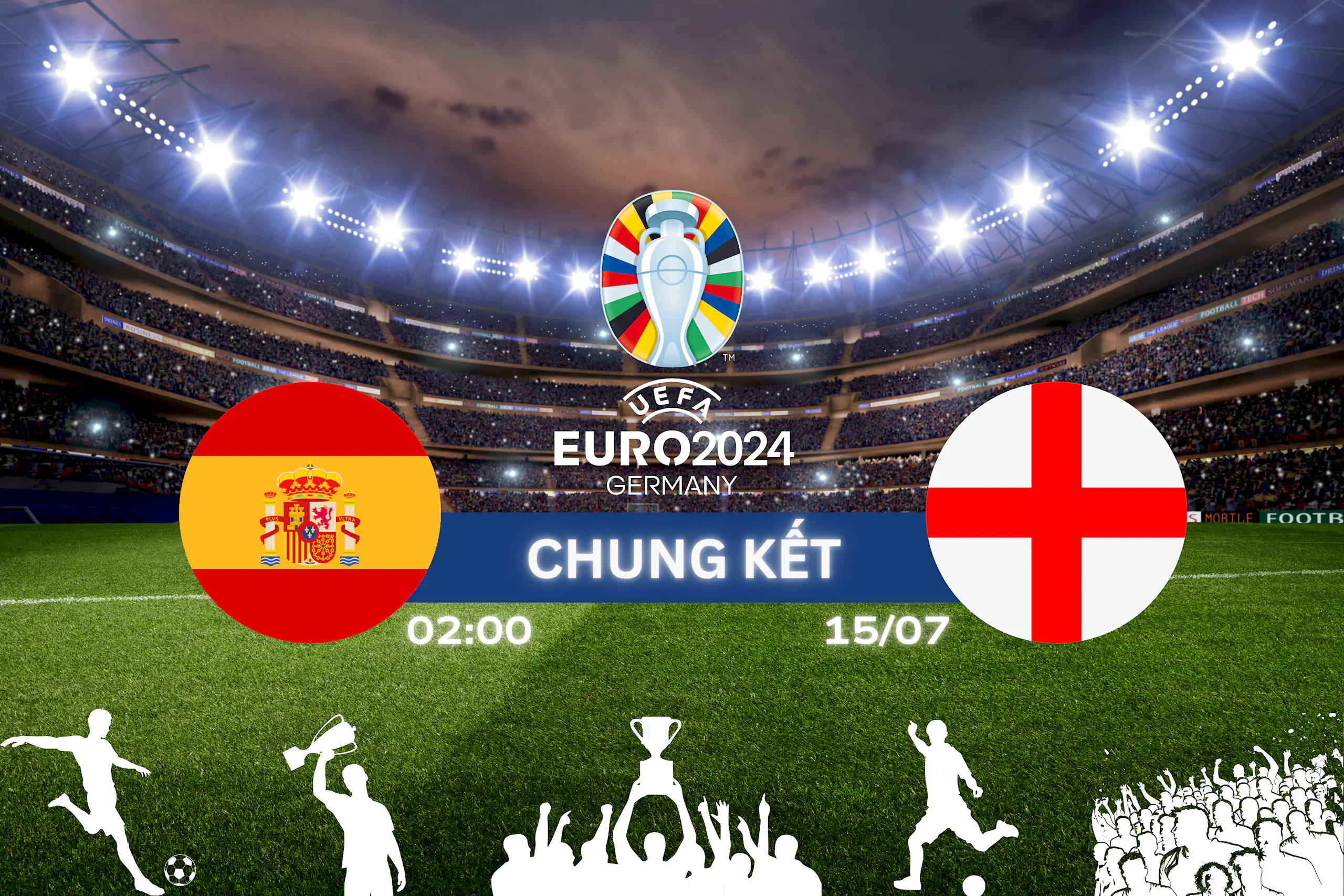 Chung kết EURO 2024: Tây Ban Nha chạm trán Anh tranh chiếc cúp vô địch ngày 15/07