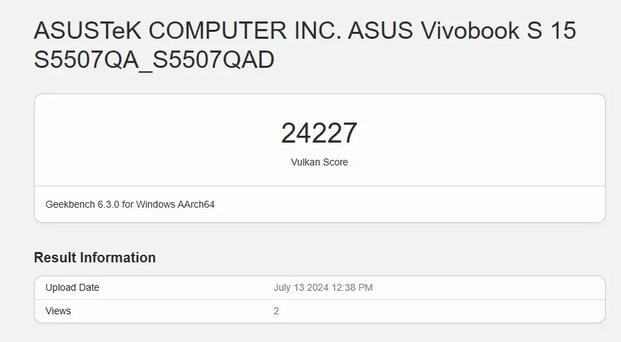 Tổng hợp điểm benchmark của Snapdragon X Elite trên ASUS Vivobook S15