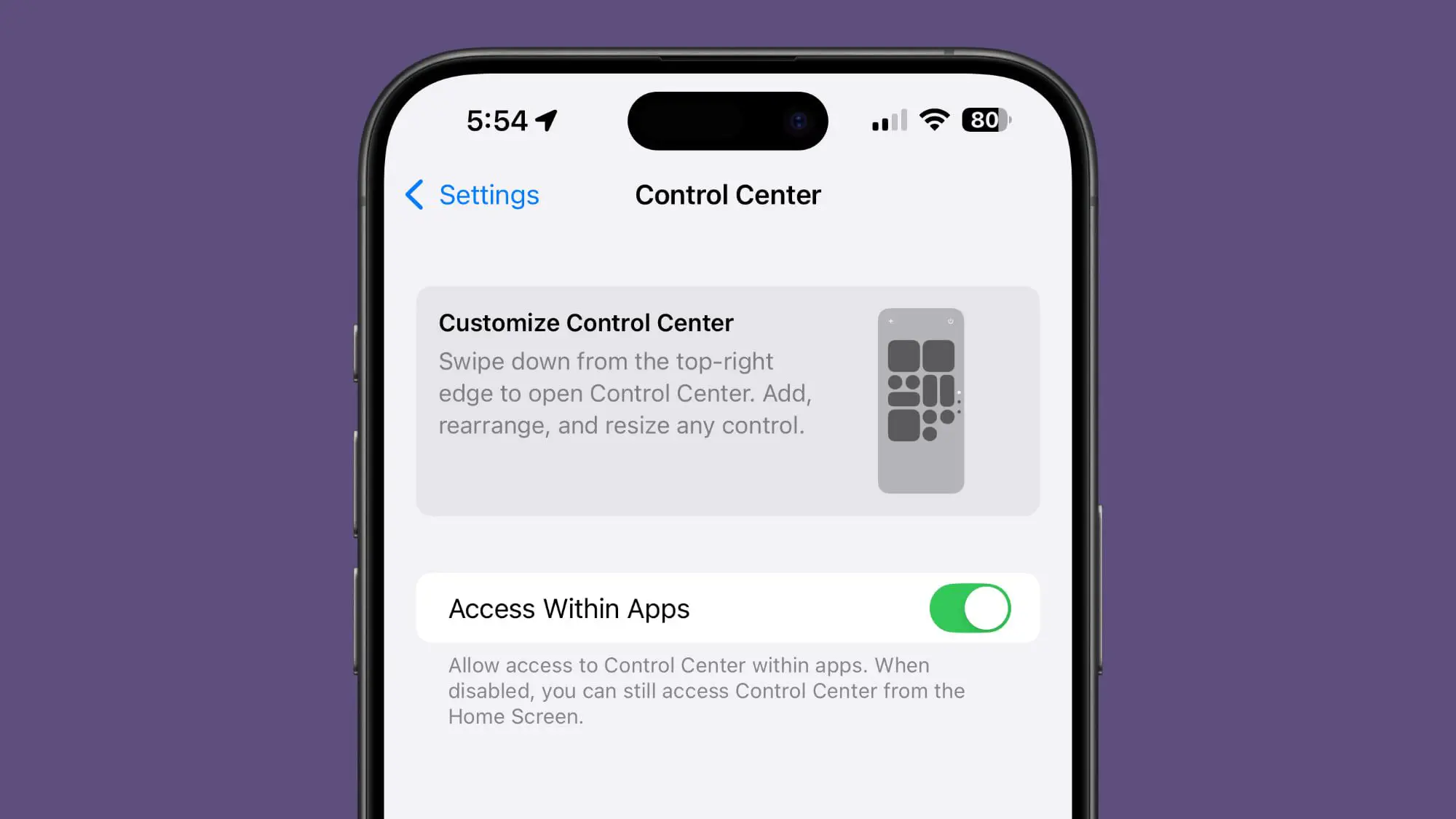 Tổng hợp các thay đổi trong Control Center trên iOS 18