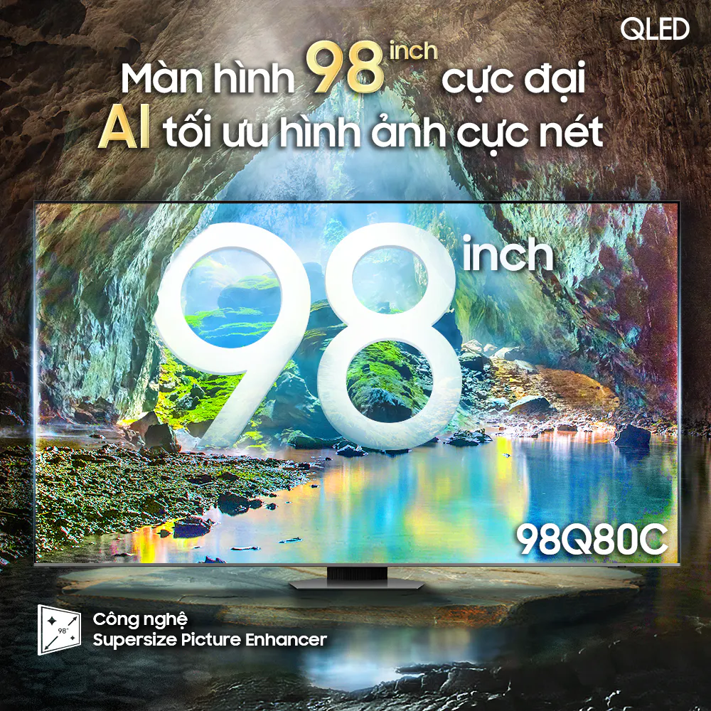 Samsung tiếp tục dẫn đầu về TV 98-inch, với dải sản phẩm ở mọi phân khúc