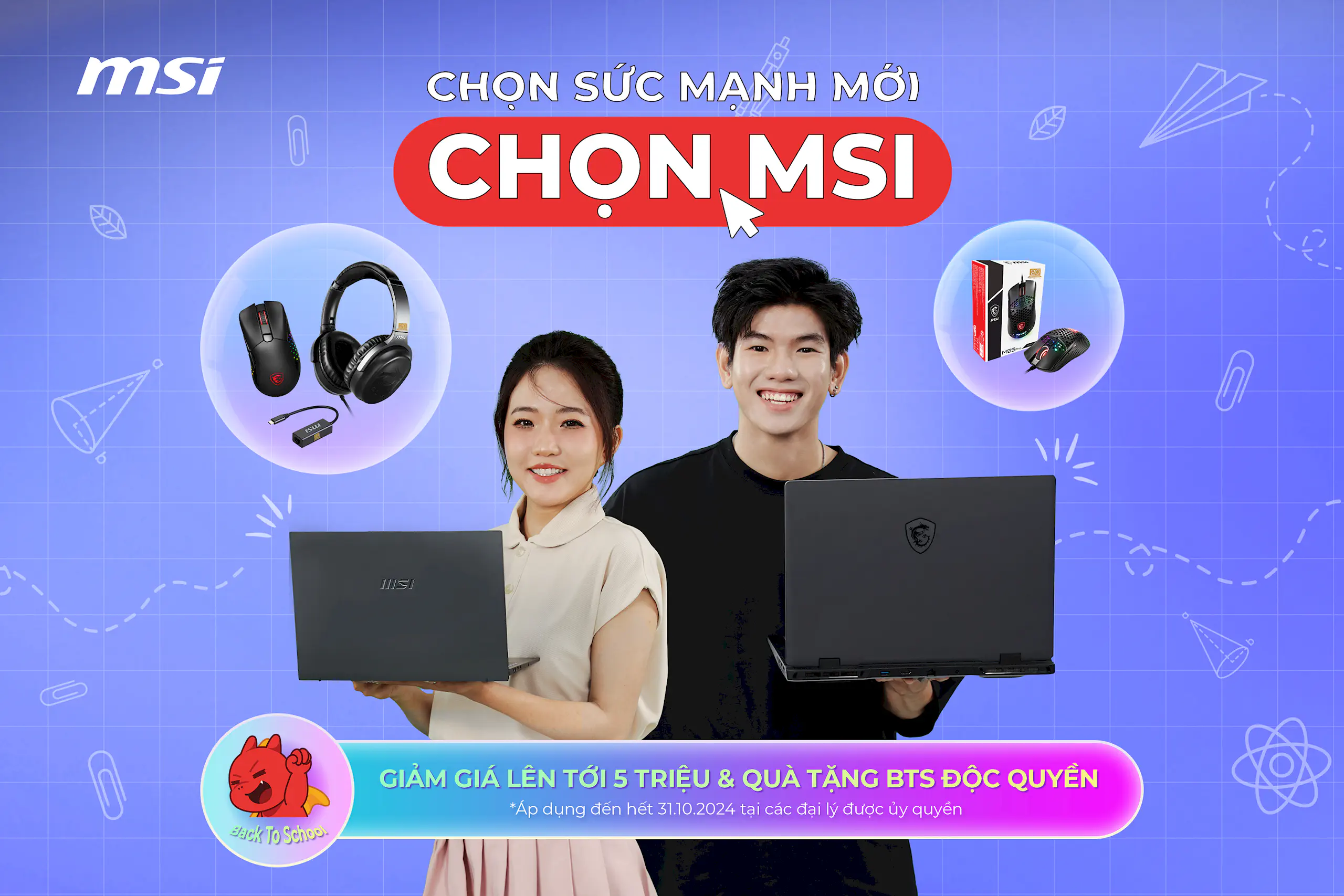 MSI đồng hành cùng sinh viên mùa tựu trường 2024: Laptop giá ưu đãi, quà tặng lên đến 3 triệu đồng