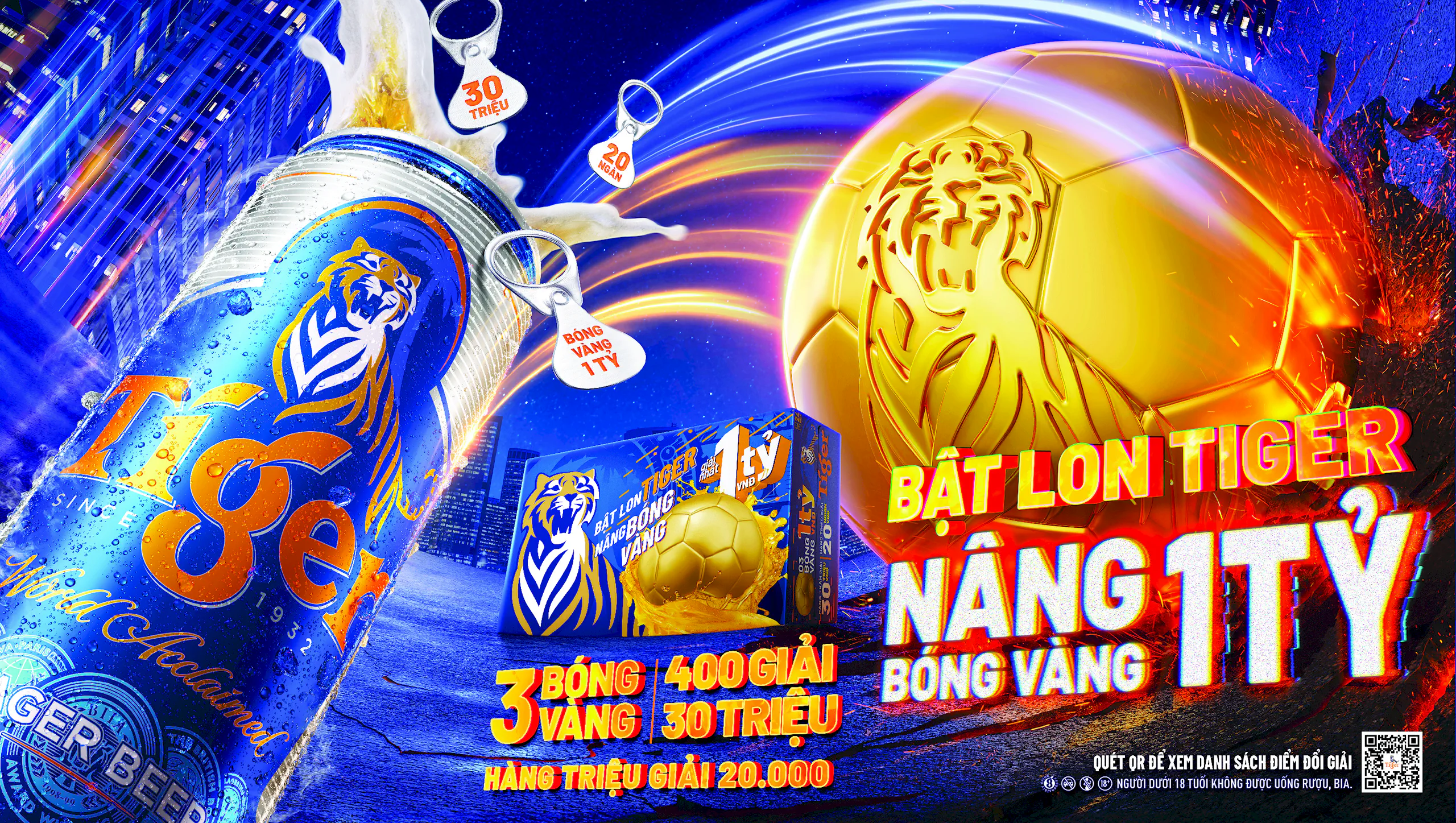 Tiger Beer công bố chương trình khuyến mại “Bật lon Tiger, nâng bóng vàng 1 tỷ”