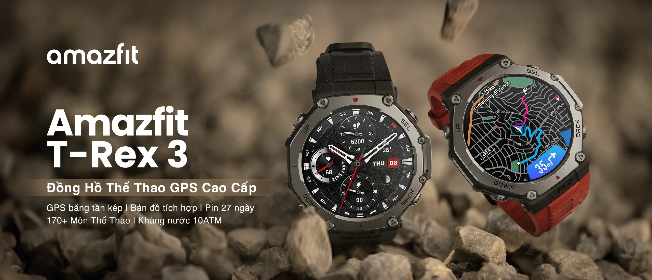 Ra mắt Amazfit T-Rex 3 – Đồng hồ thể thao chuyên dùng cho các hoạt động ngoài trời