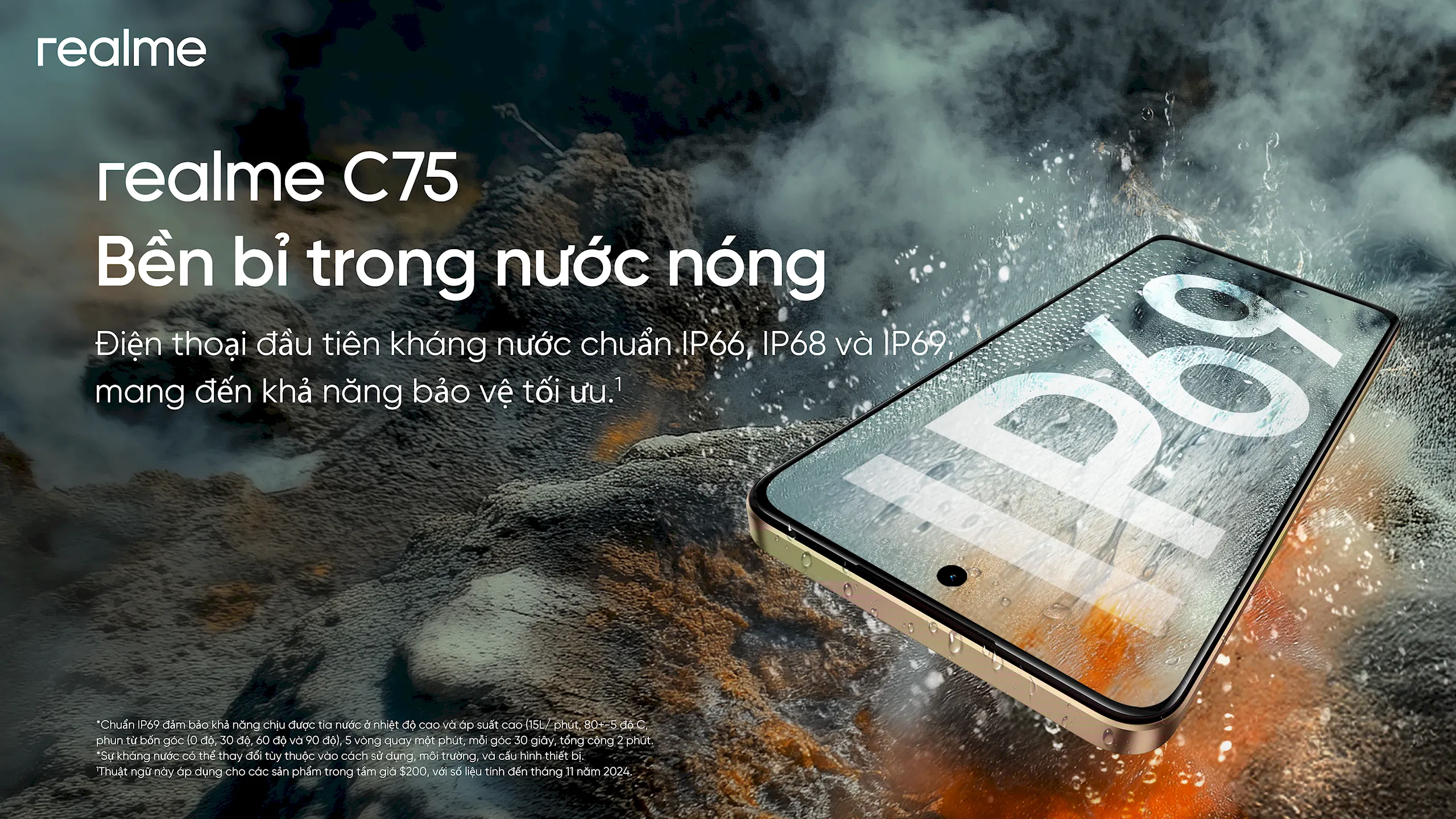 realme C75 - Điện thoại đạt chuẩn kháng nước IP69 đầu tiên tại thị trường Việt Nam