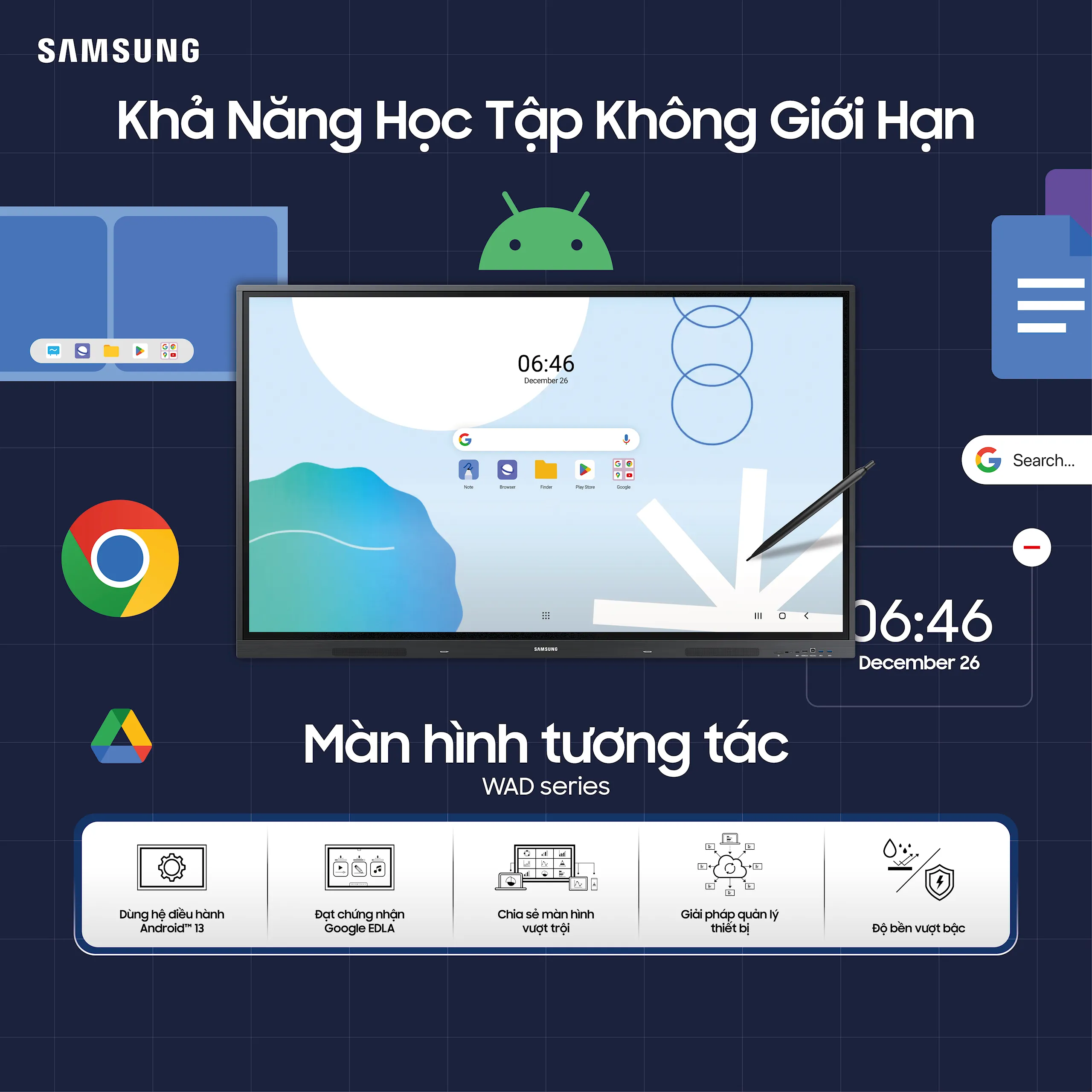 Samsung và Đại Phát ký kết hợp tác chiến lược đưa giải pháp màn hình tương tác WAD Series vào lĩnh vực giáo dục