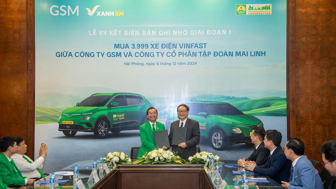 Mai Linh Taxi hợp tác với GSM: Mua và thuê 3,999 xe điện VinFast