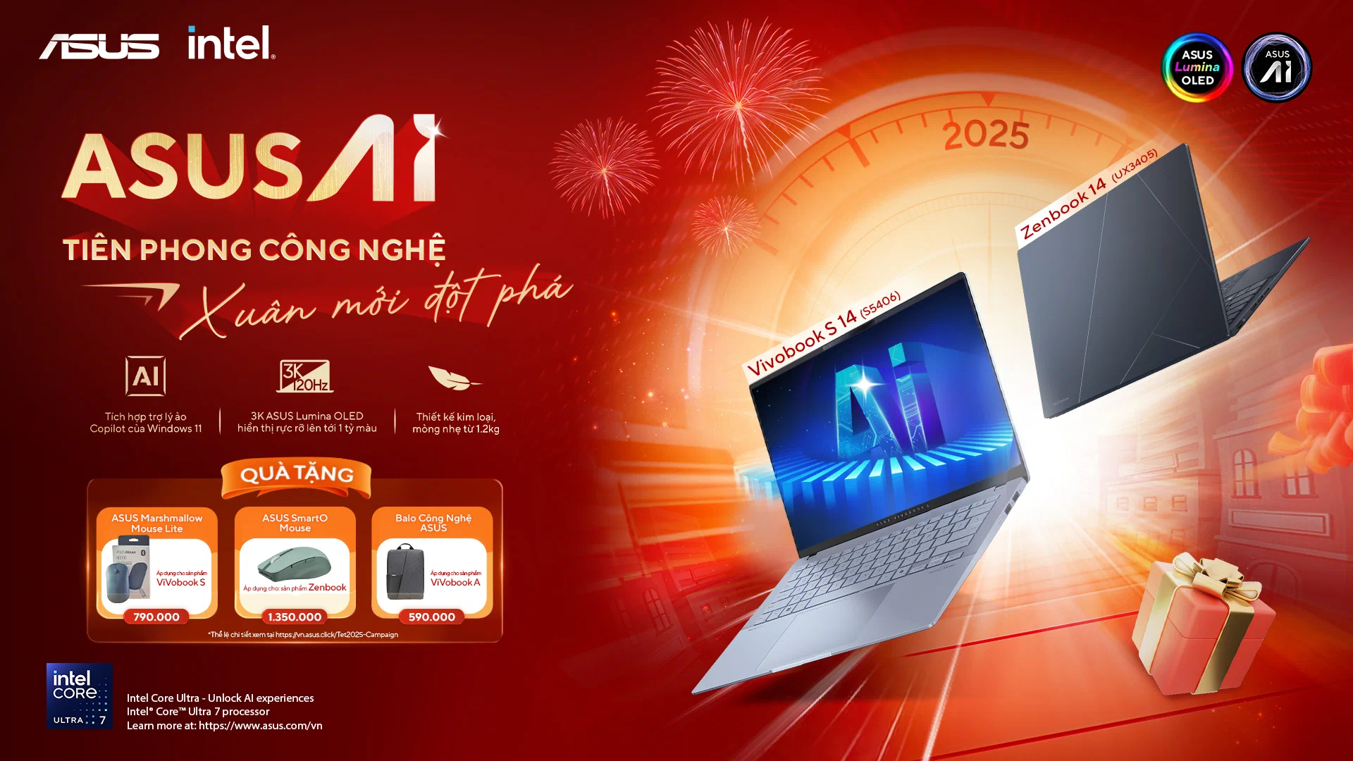 Nâng cấp laptop AI, đón năm mới rực rỡ cùng ASUS AI