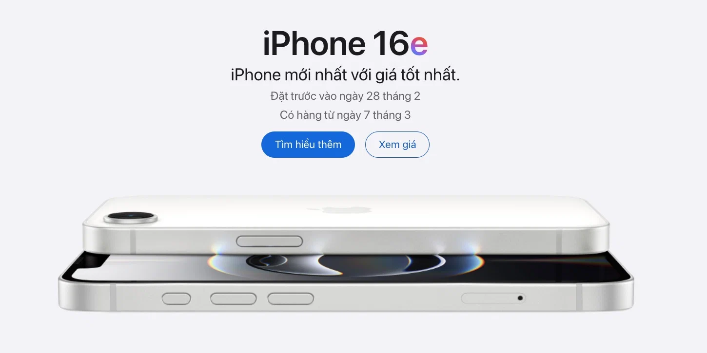 Apple ra mắt iPhone 16e với chip A18 và Apple Intelligence, giá từ 16,999,000 VND